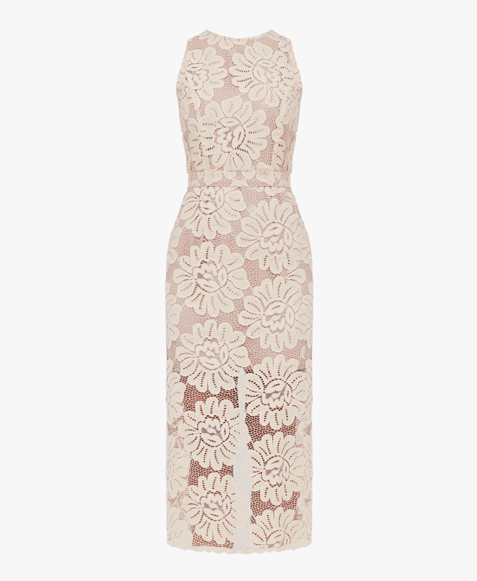 YEMA Pastel Floral Lace Cut Out Back Midi Dress made by UNDRESS