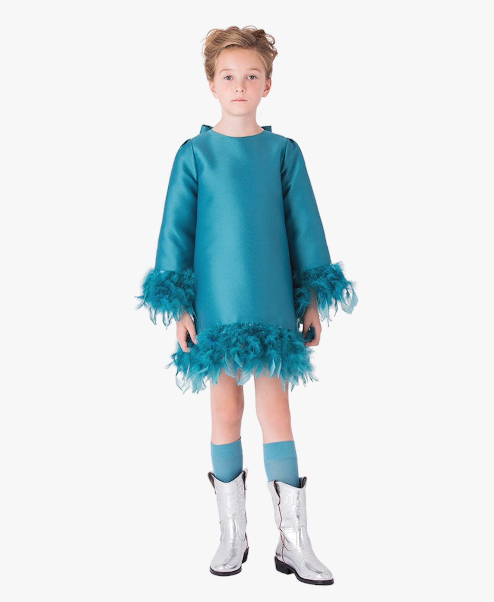 Savaya Feather Girls Dress made by Mama Luma