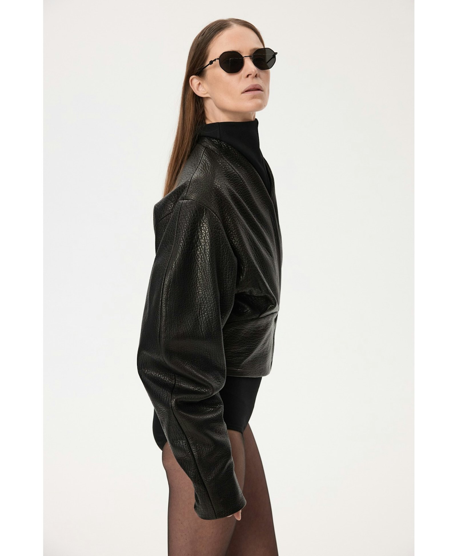 Short Leather Jacket made by YAVORSKA