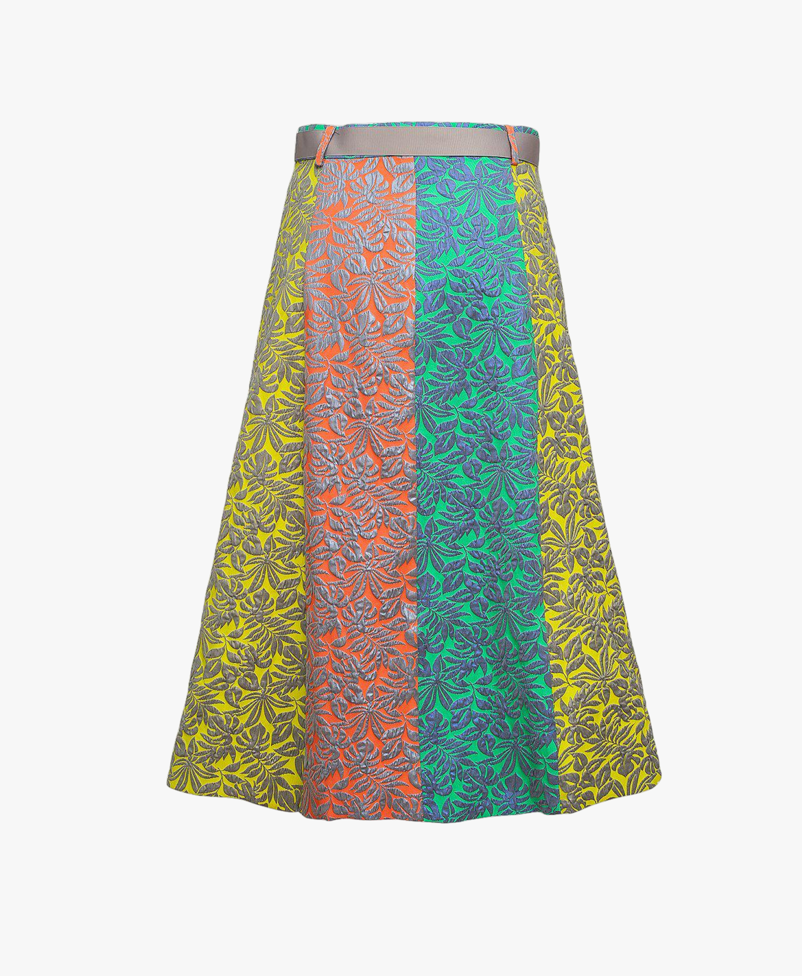Multicolor patchwork skirt with pearl buttons made by ANDREEVA