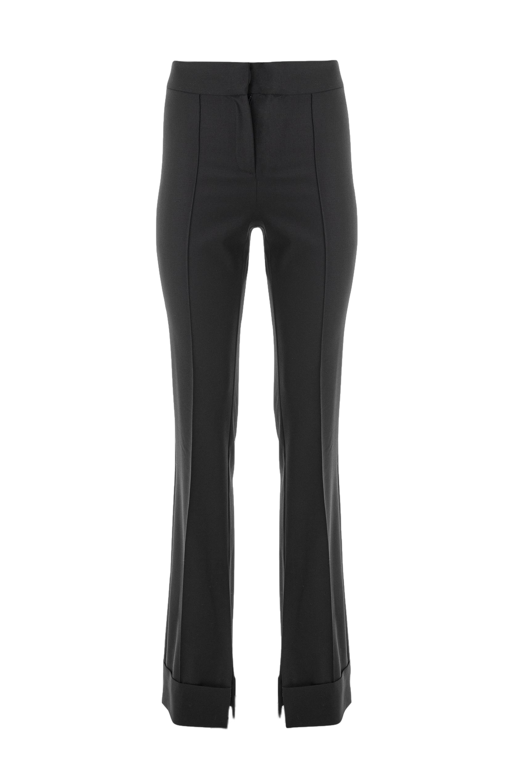 Lita Couture Wool Straight-leg Trousers With Side Splits