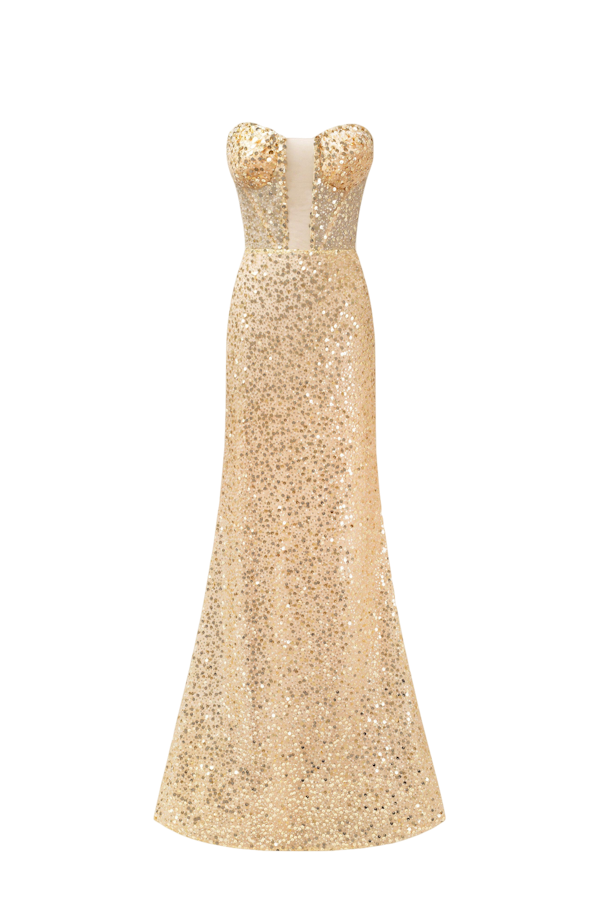 Millà Showstopper Maxi Dress Covered In Gold Sequins