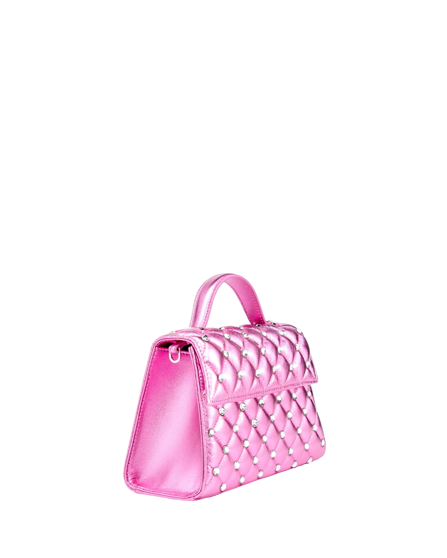 Shop Marina Raphael Stella In Pink Quilted Napa And Crystal (seezona)