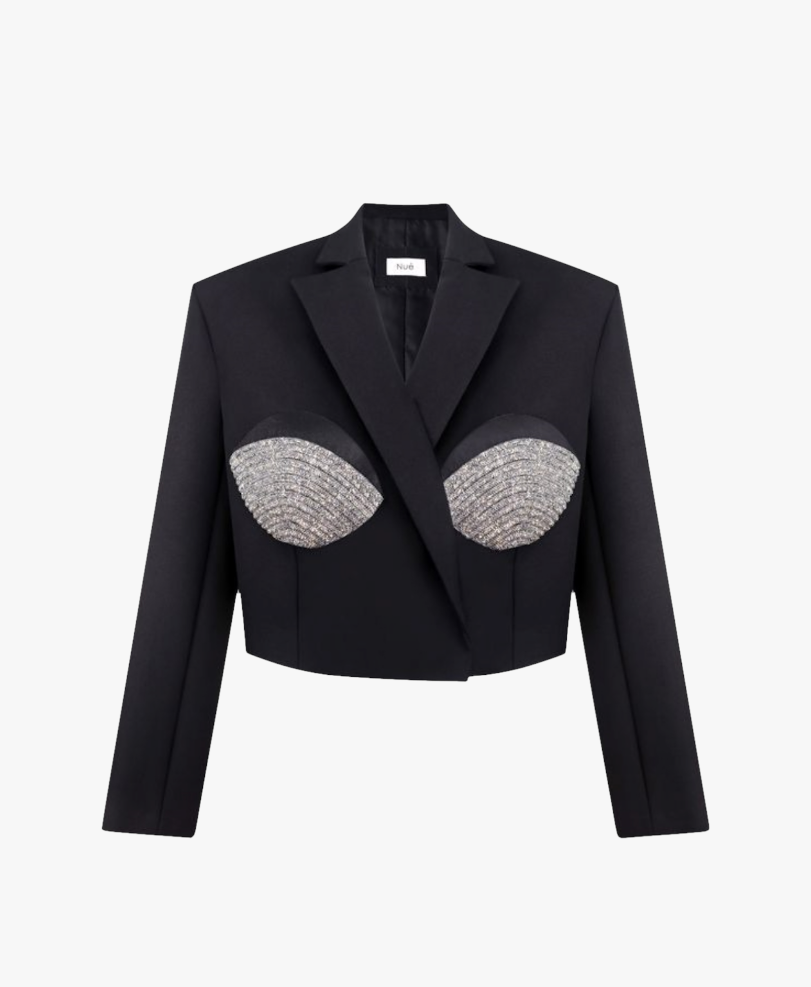 CROPPED OVERSIZED SPIRAL BLAZER in Black made by NUÉ