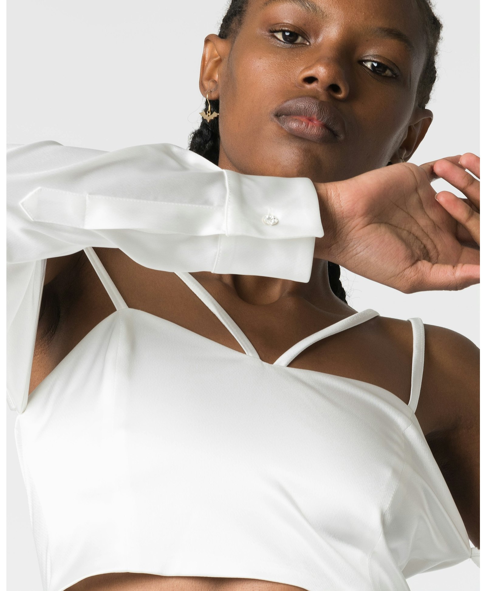 Lille short top in White made by DIVALO