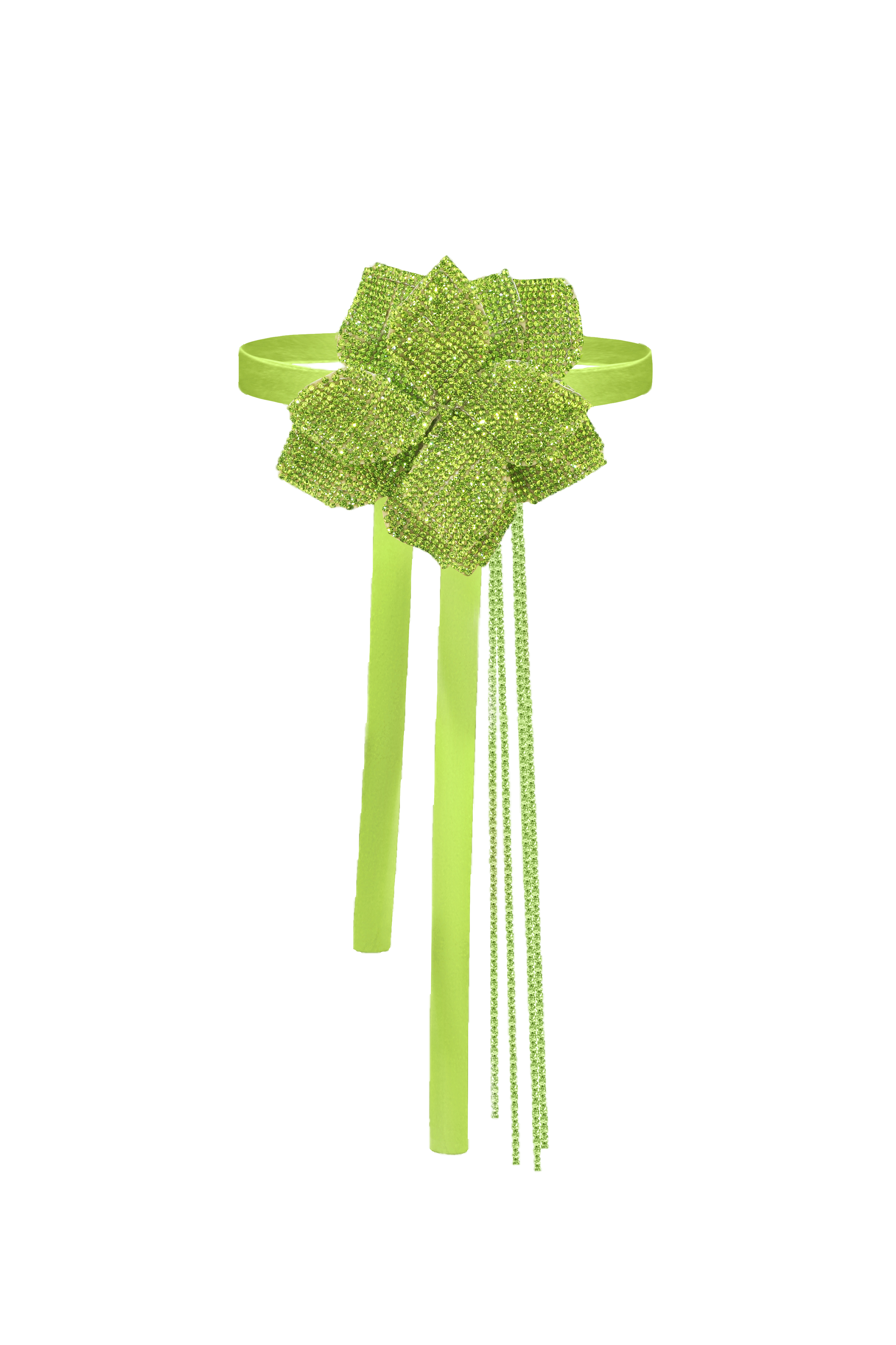 Nué Crystal Flower Choker In Green