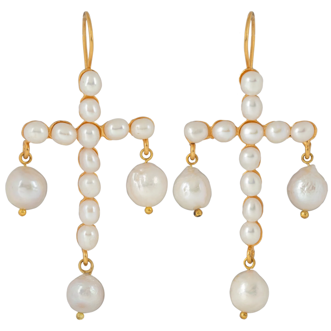Christie Nicolaides Stefania Earrings Pearl In White