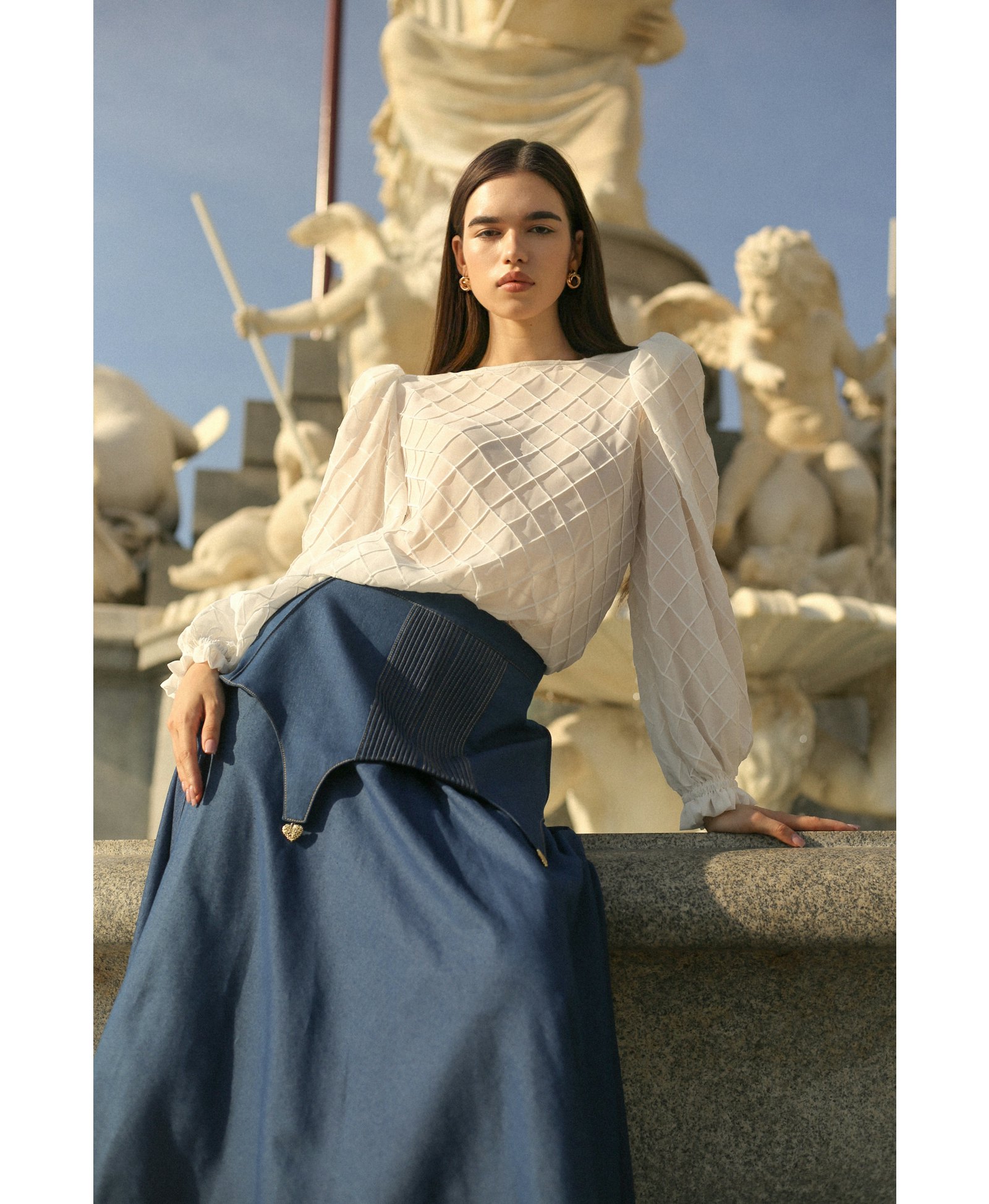 CHIFFON BLOUSE with decorations made by Guranda