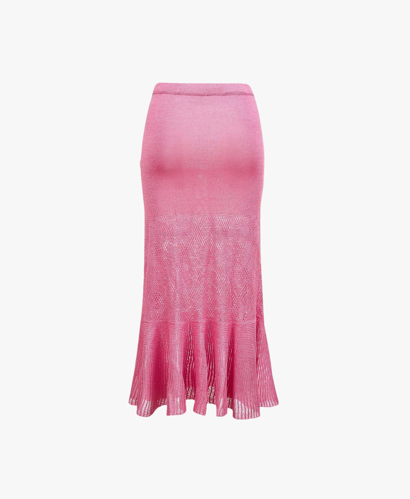 Pink Knit Skirt With Feather Details On the Pocket by made by ANDREEVA