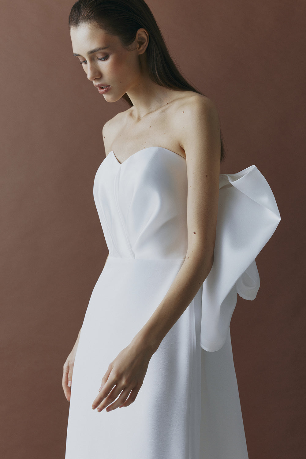 Shop Total White Dress With A Featuring Bow Accent On The Back