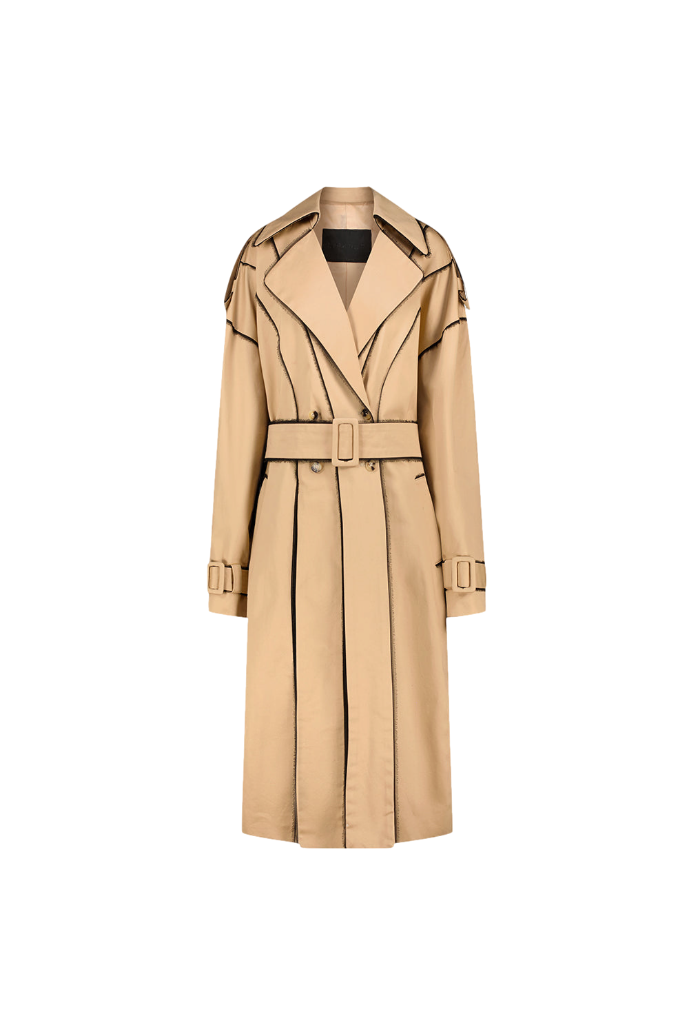 Louis Vuitton 3D Monogram Double-Breasted Wrap Coat , Brown, 38