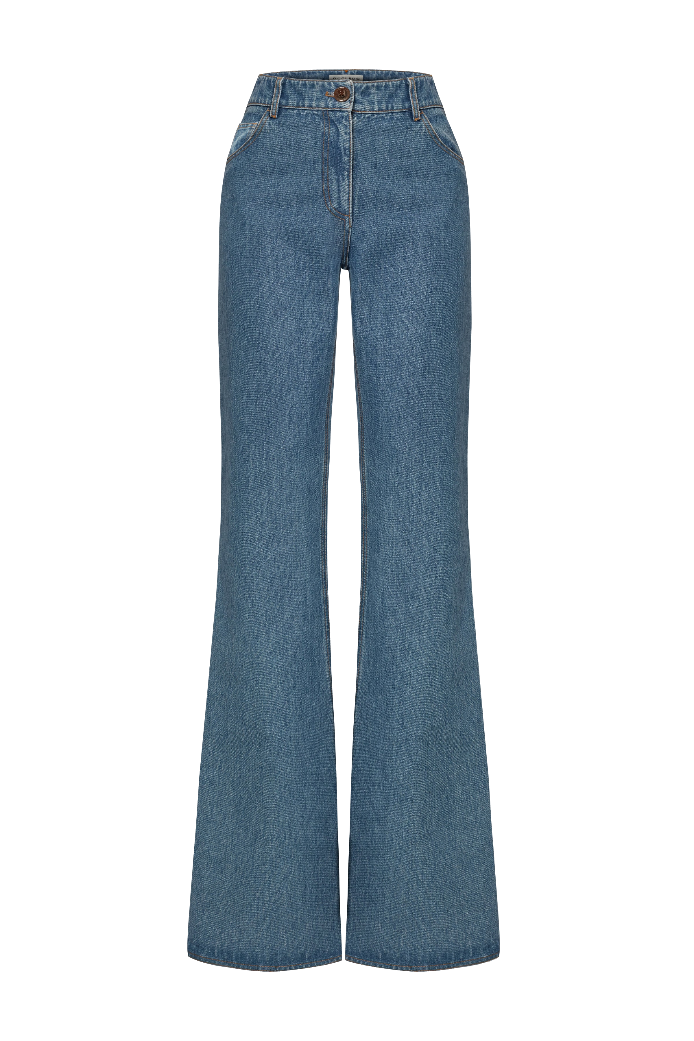 Shop Occleus Abigail Pants In Blue