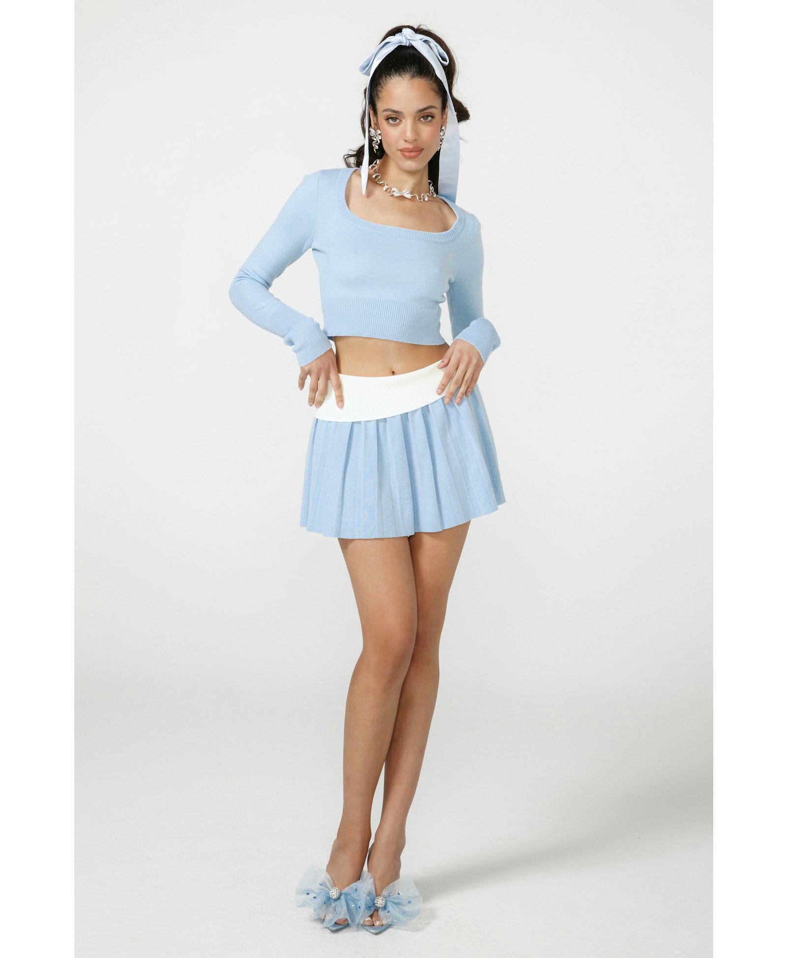 Ella Knit Set (Blue) (Final Sale) in Blue made by Nana Jacqueline