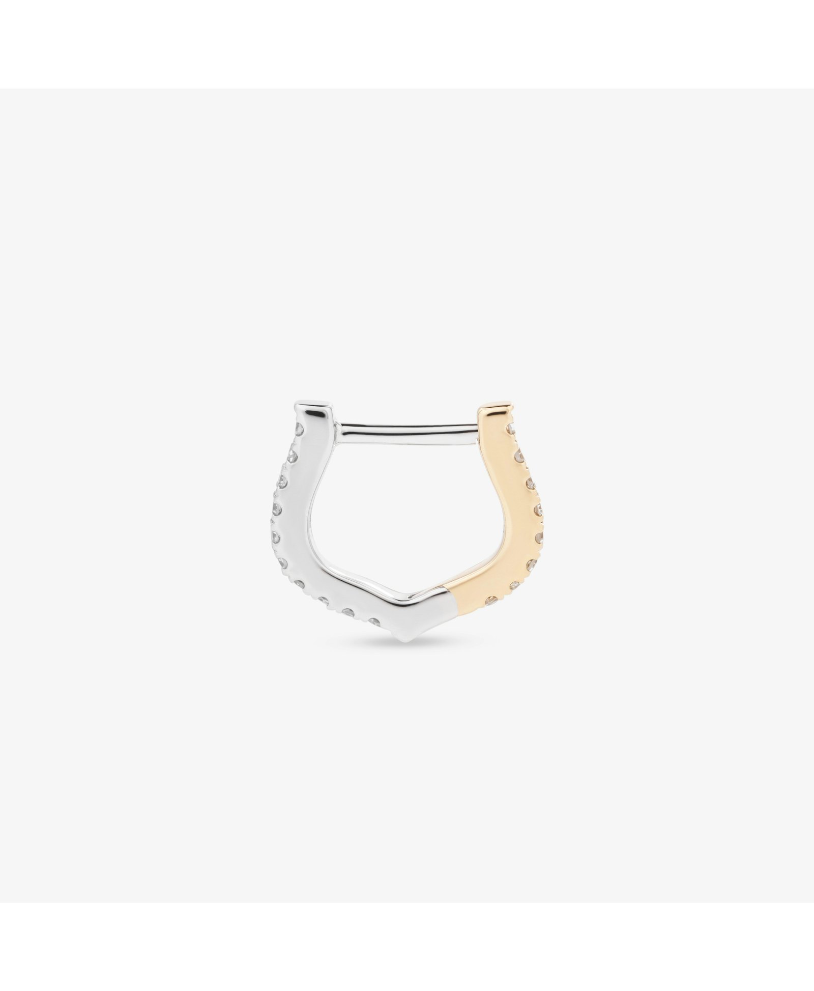 HORSESHOE HOOP WHITE DIAMOND & YELLOW/WHITE GOLD - 10mm made by ENNUI