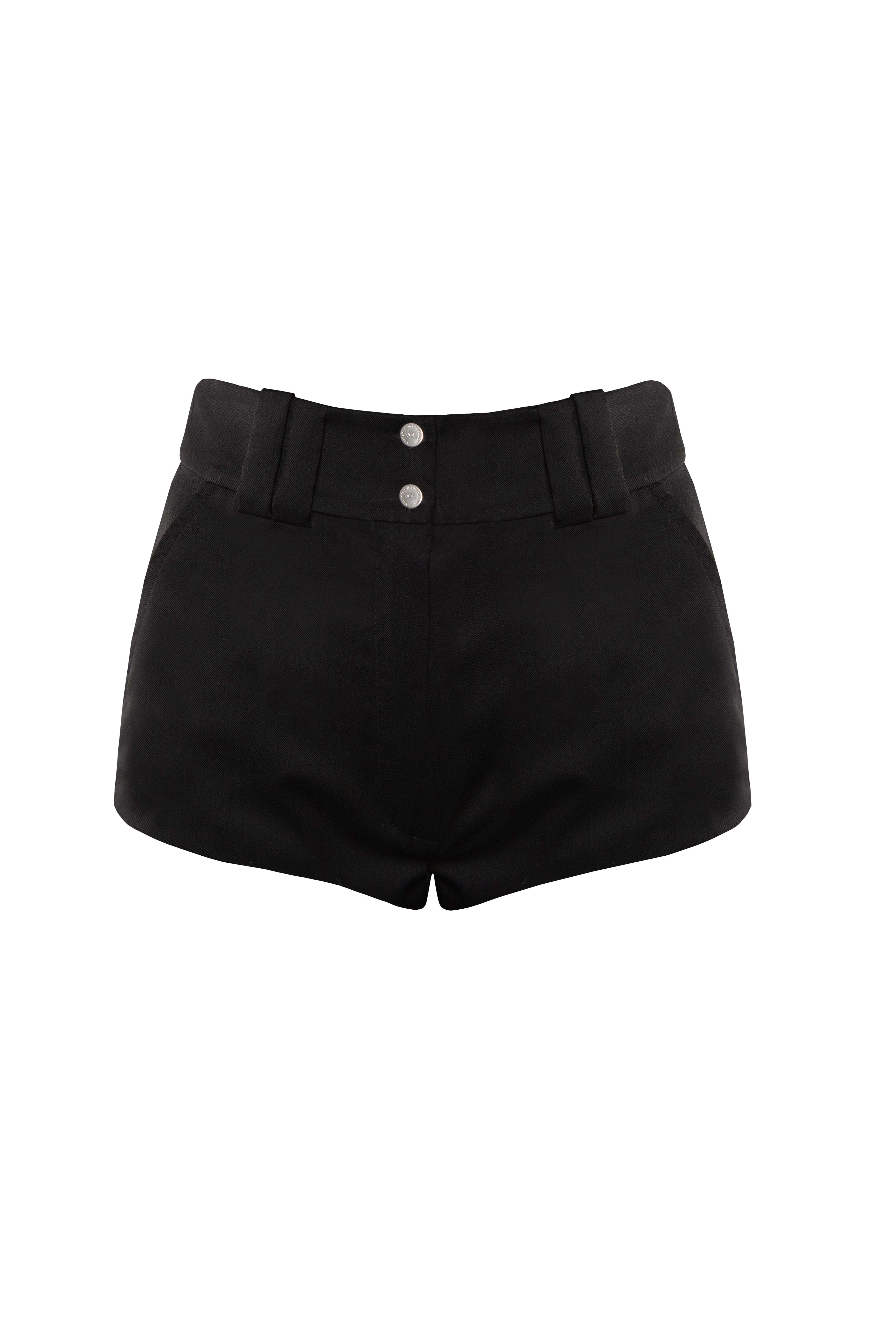 Shop Vestiaire D'un Oiseau Libre Wool Short Shorts In Black