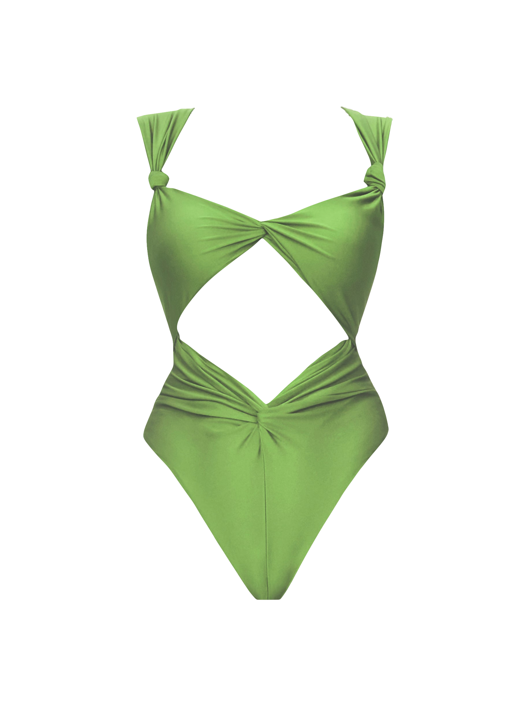Andrea Iyamah Rora Knotted One-piece Swimsuit In Green