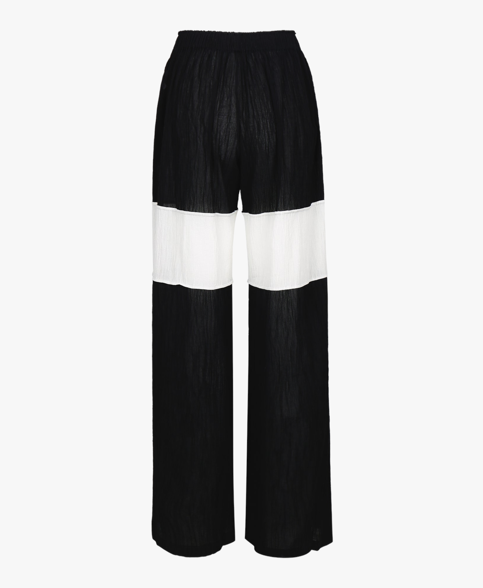 WRINKLED PLEATED COTTON TROUSERS – BLACK/WHITE made by YIBRI