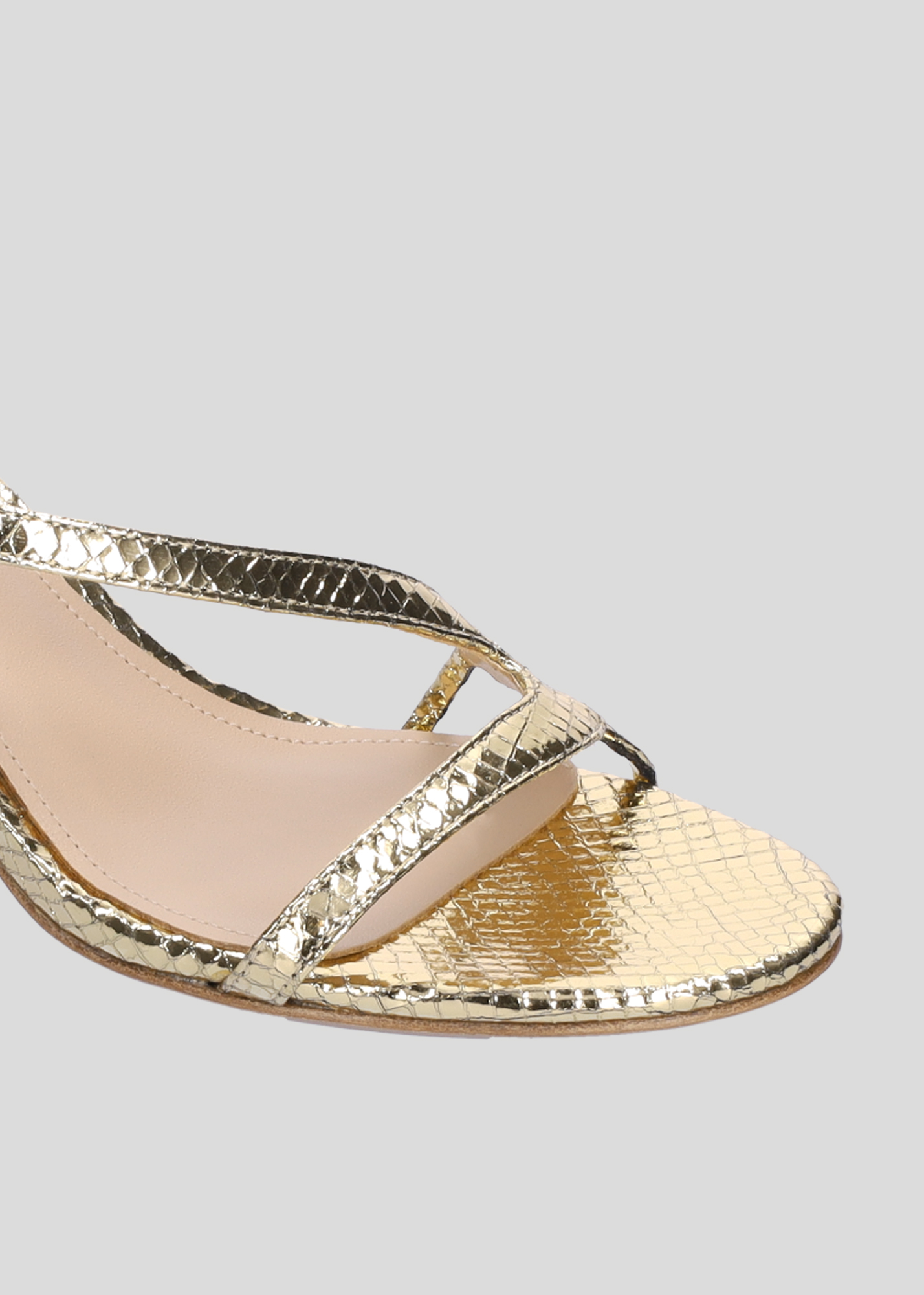 Shop Lola Cruz Shoes Sophia Sandal 65 In Gold