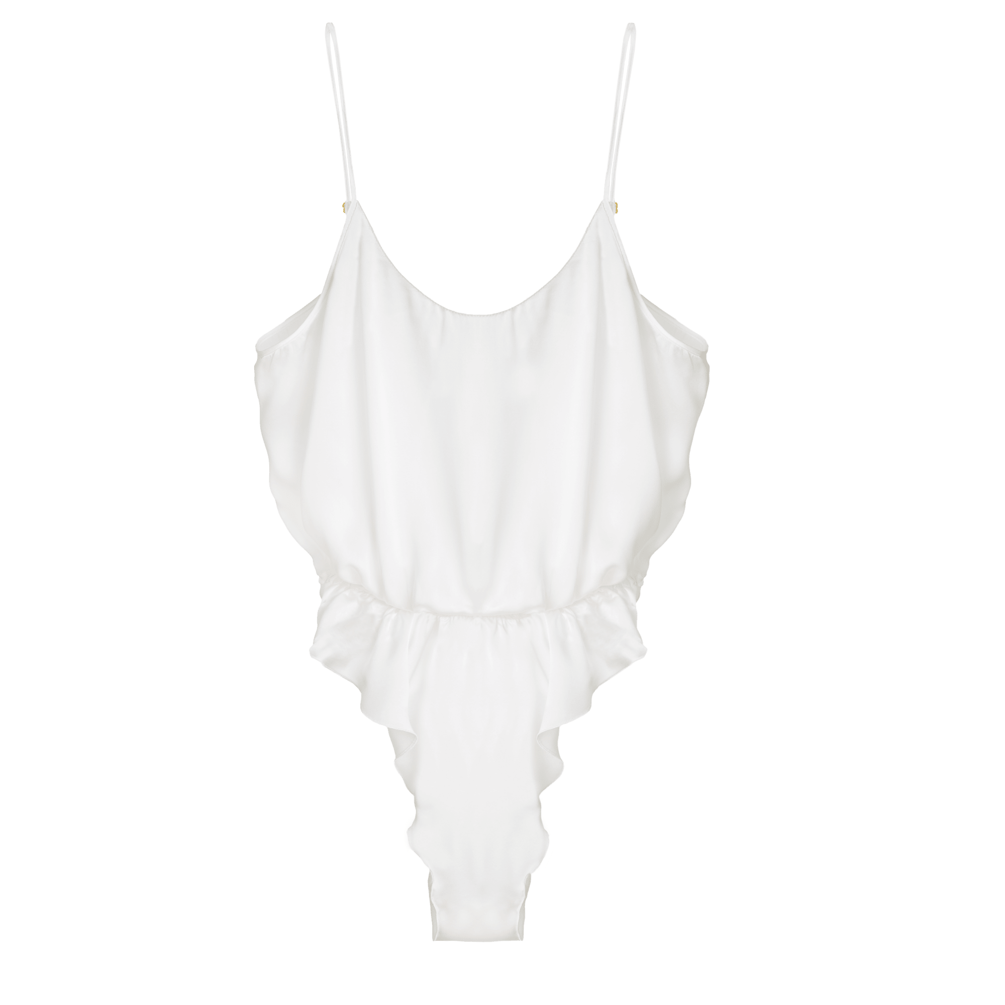 Herth Nyx Ivory Gots Organic Silk Bodysuit In White
