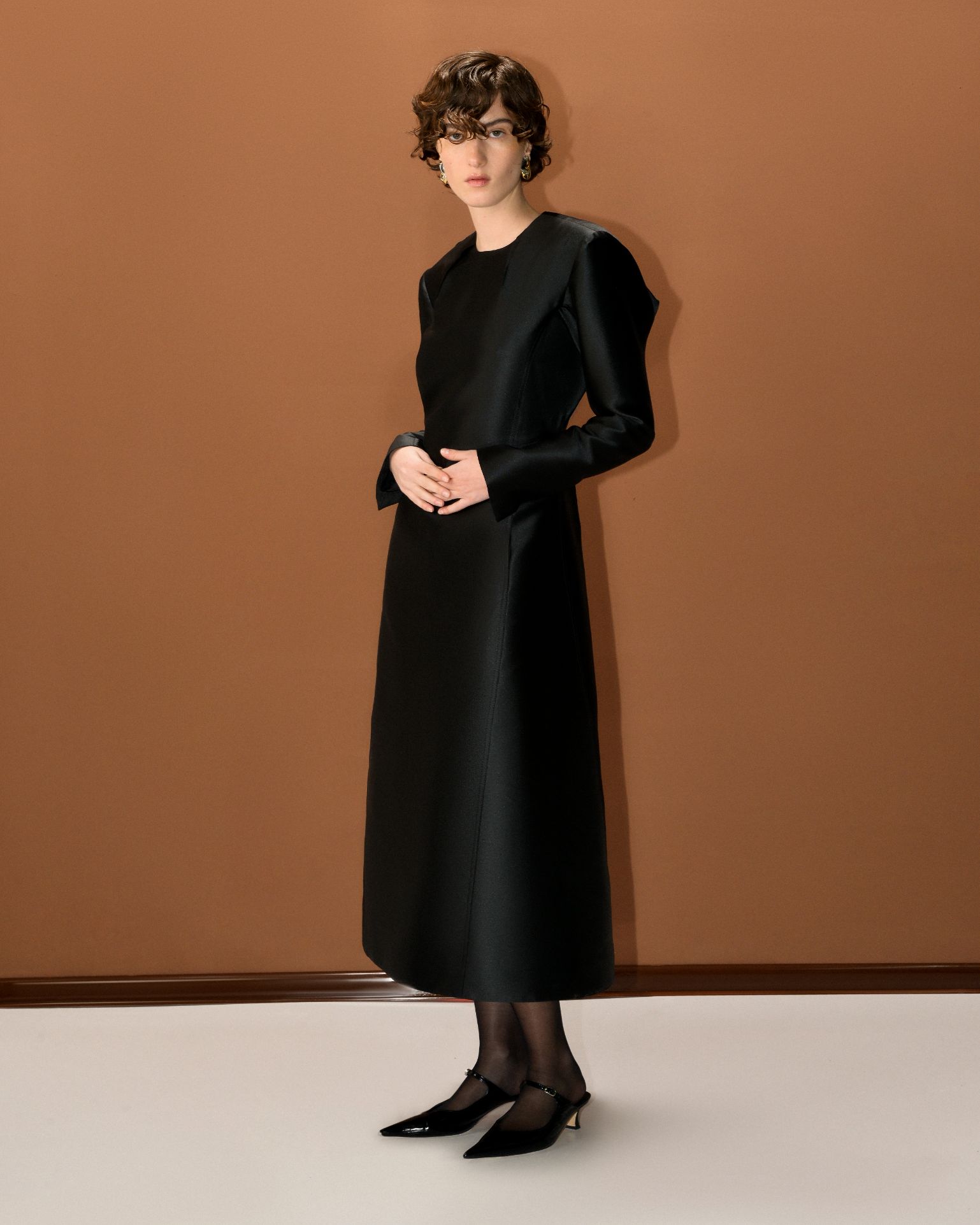 Silk satin black mini slip dress - Jane - MOYE
