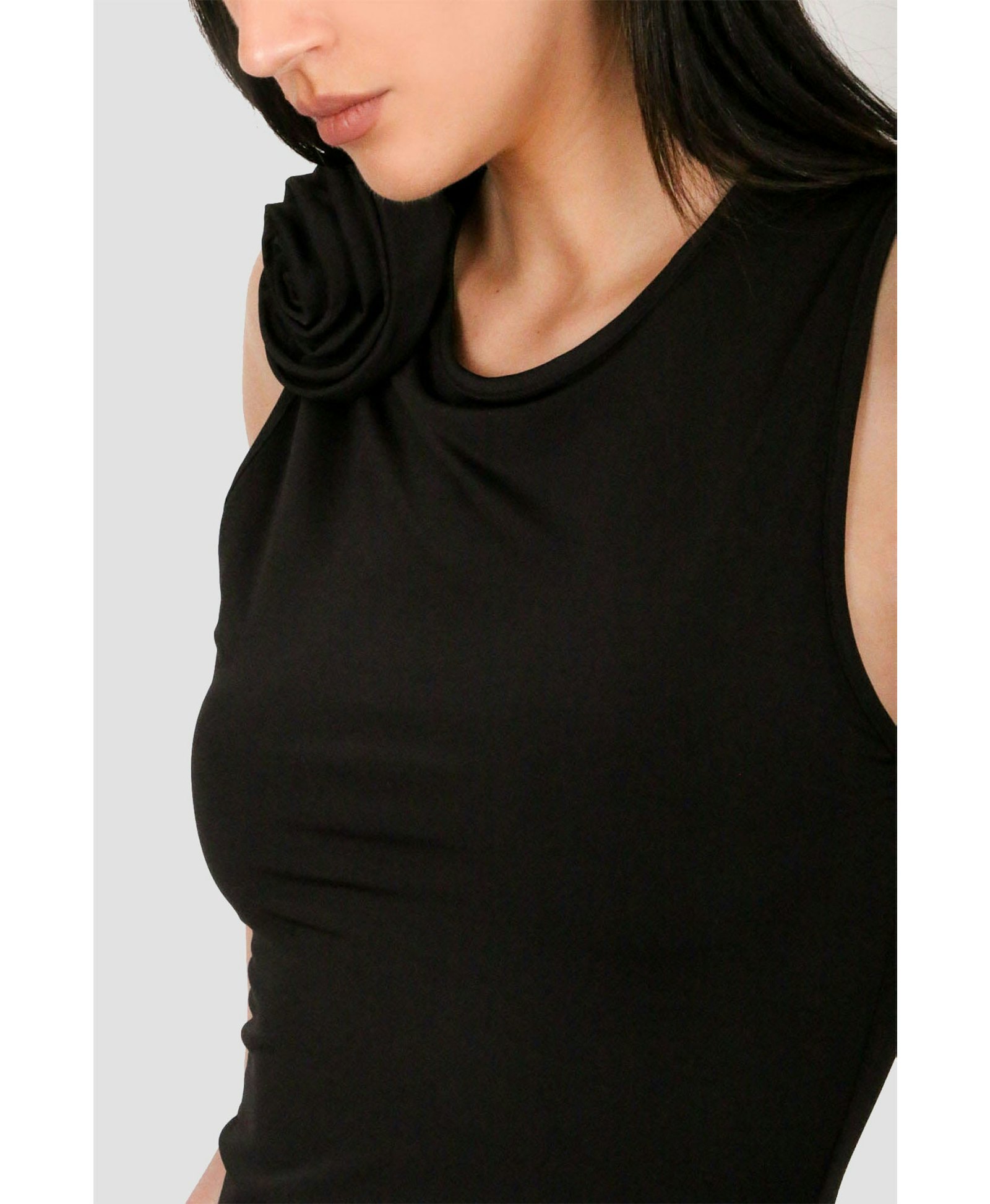 Shelley Black Ruffled Flower Dress made by Lora Istanbul