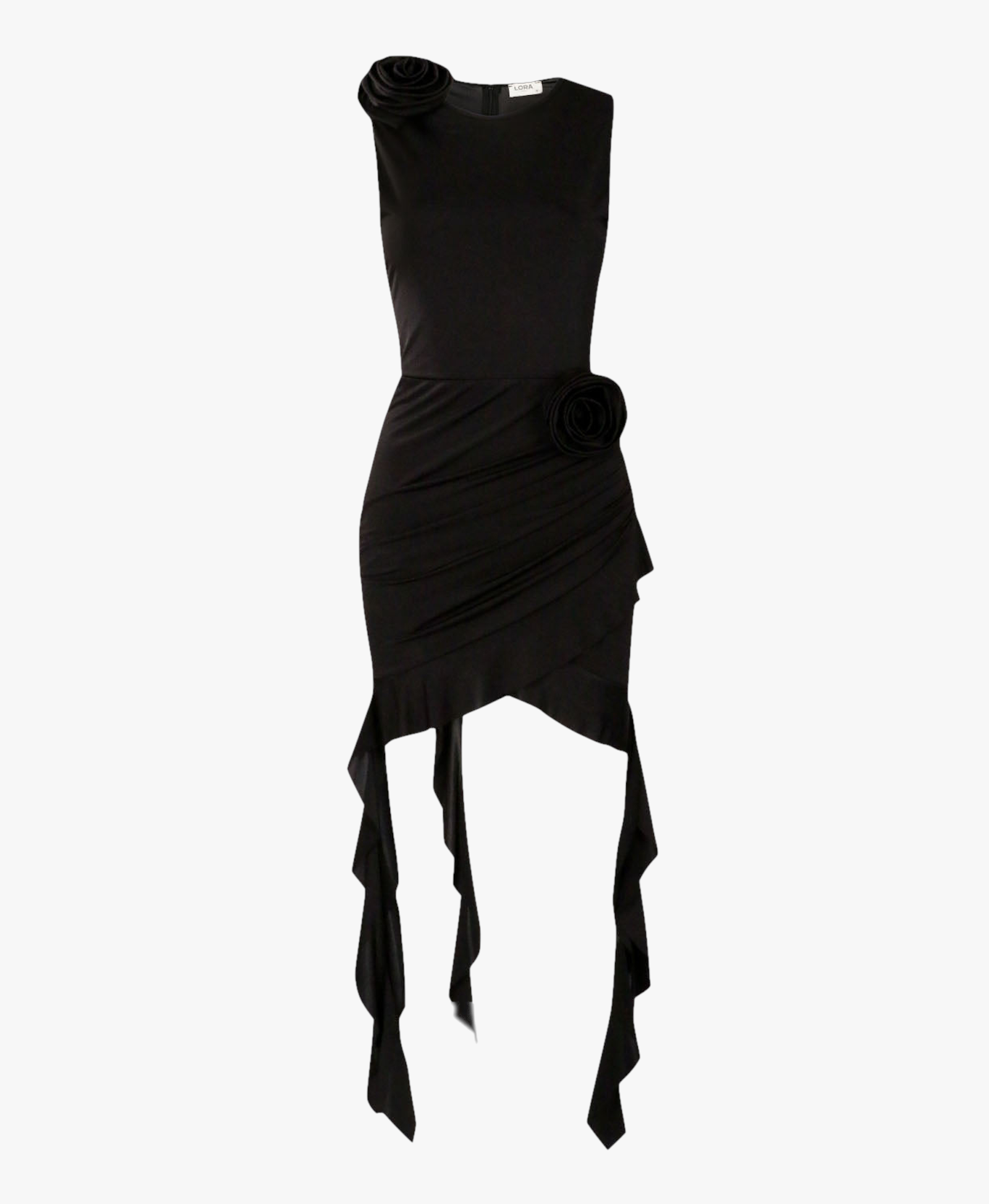 Shelley Black Ruffled Flower Dress made by Lora Istanbul
