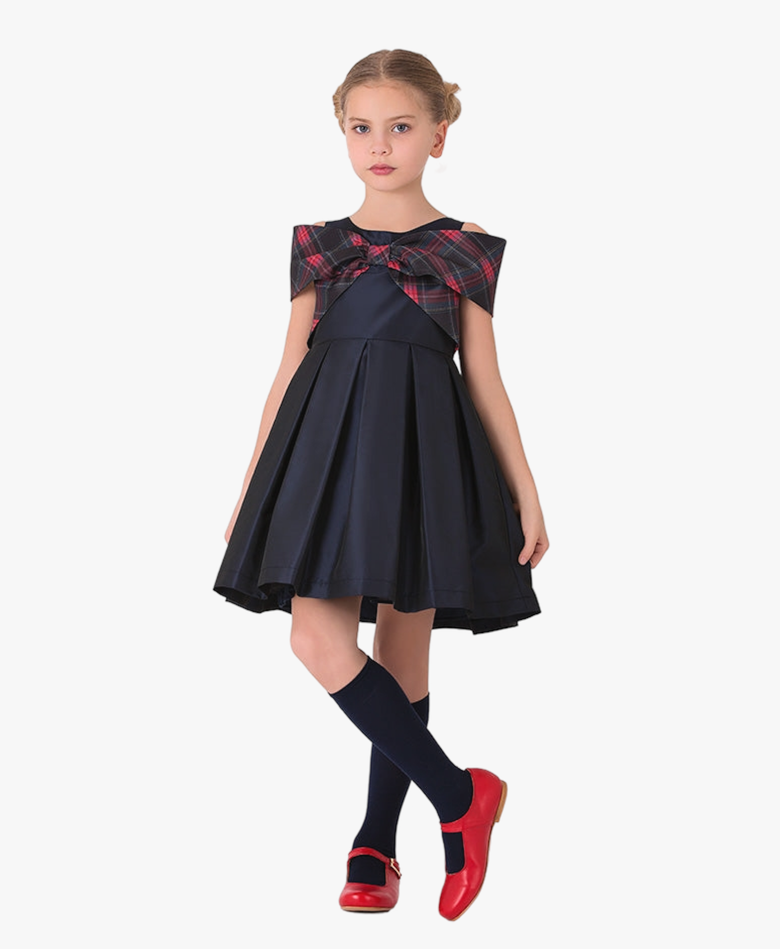 Checkered Bow Dress made by Mama Luma