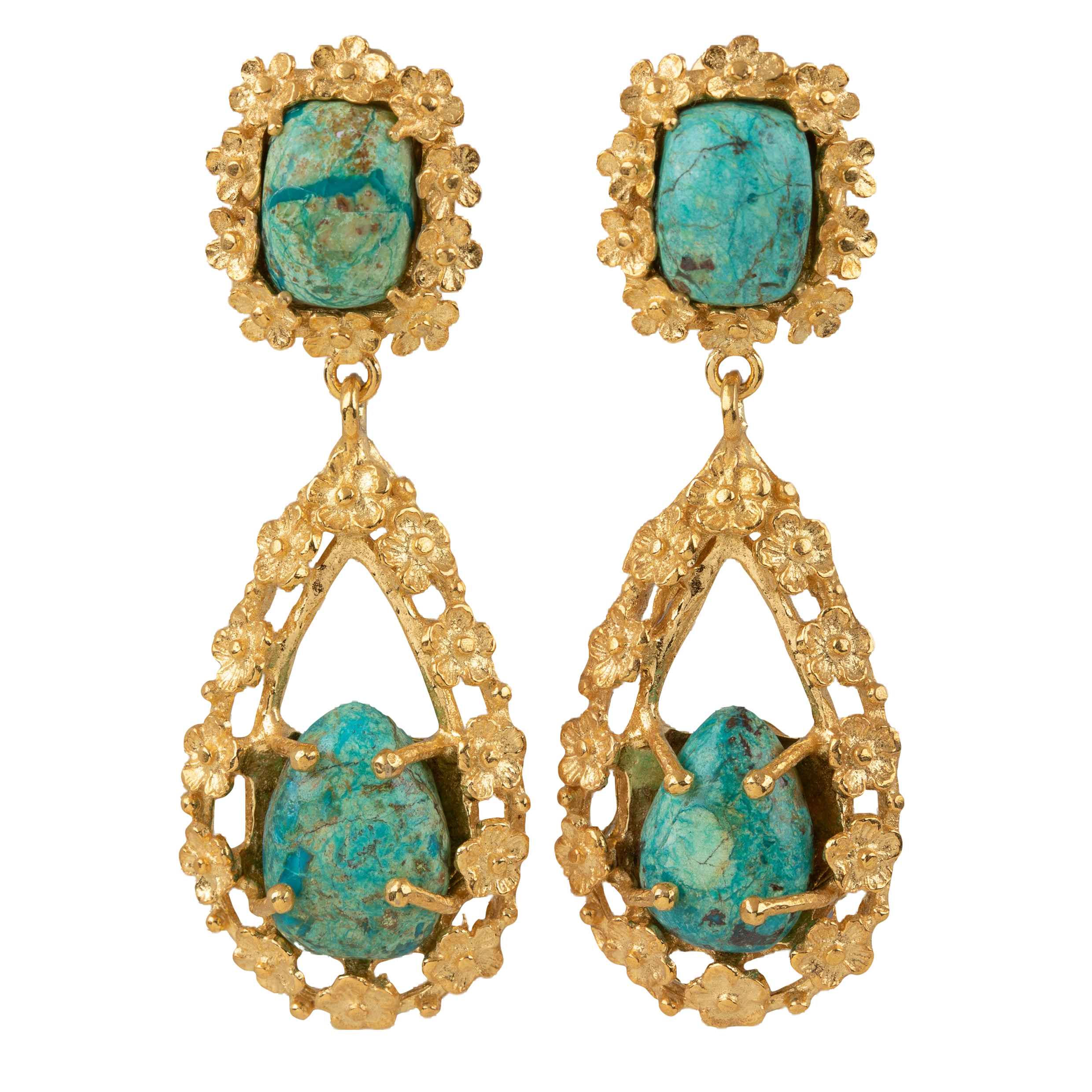 Christie Nicolaides Giselle Earrings Turquoise In Gold