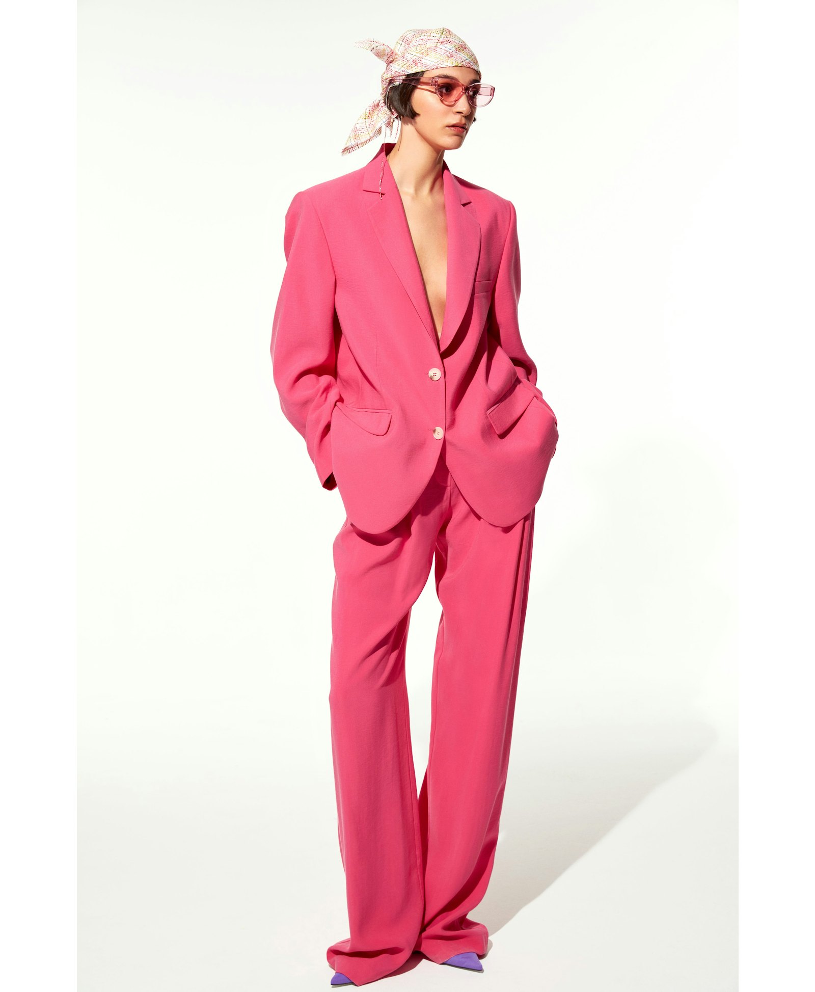 Boxy Oversize Blazer in Bubble Gum Pink made by Nazli Ceren