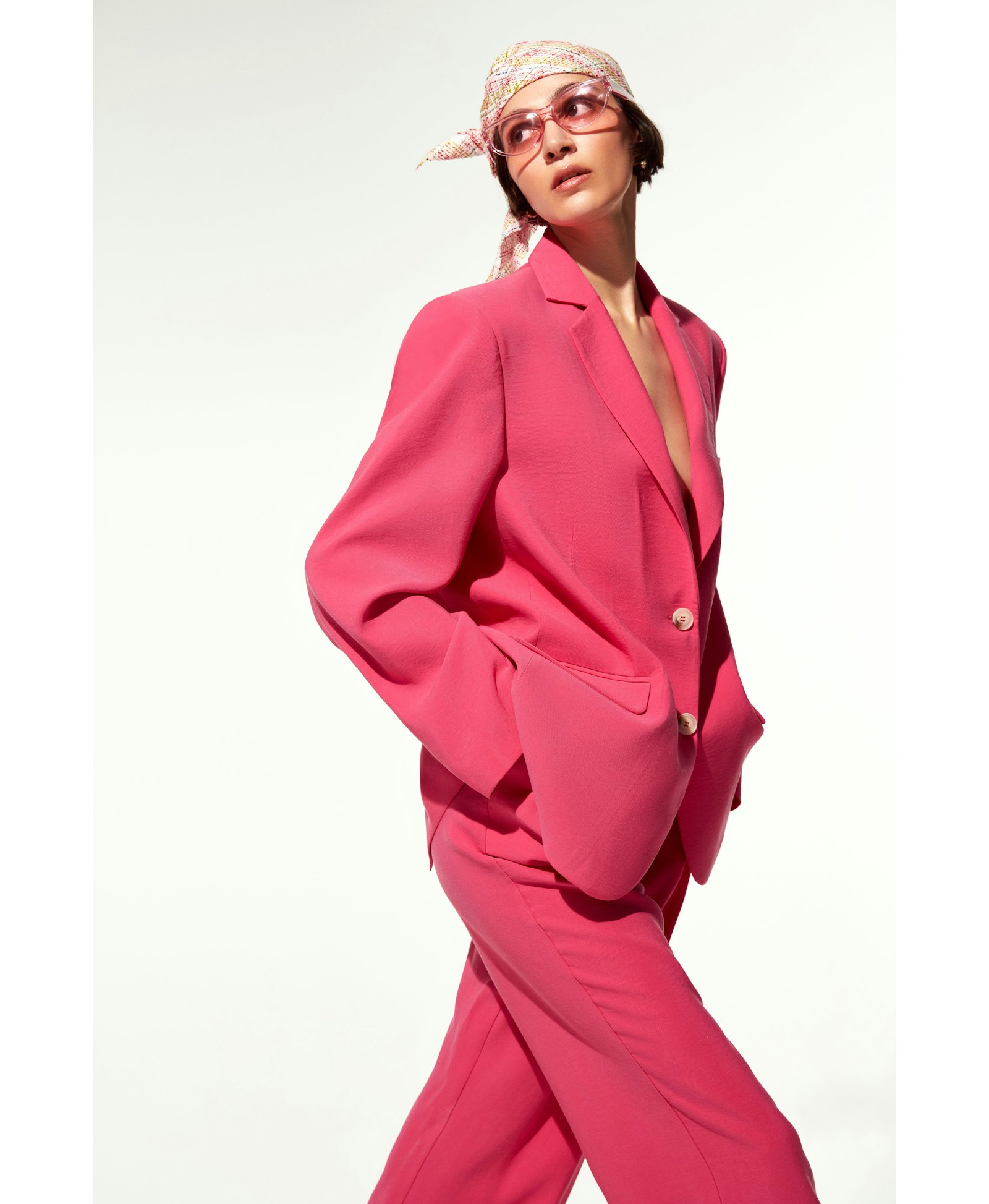 Boxy Oversize Blazer in Bubble Gum Pink made by Nazli Ceren