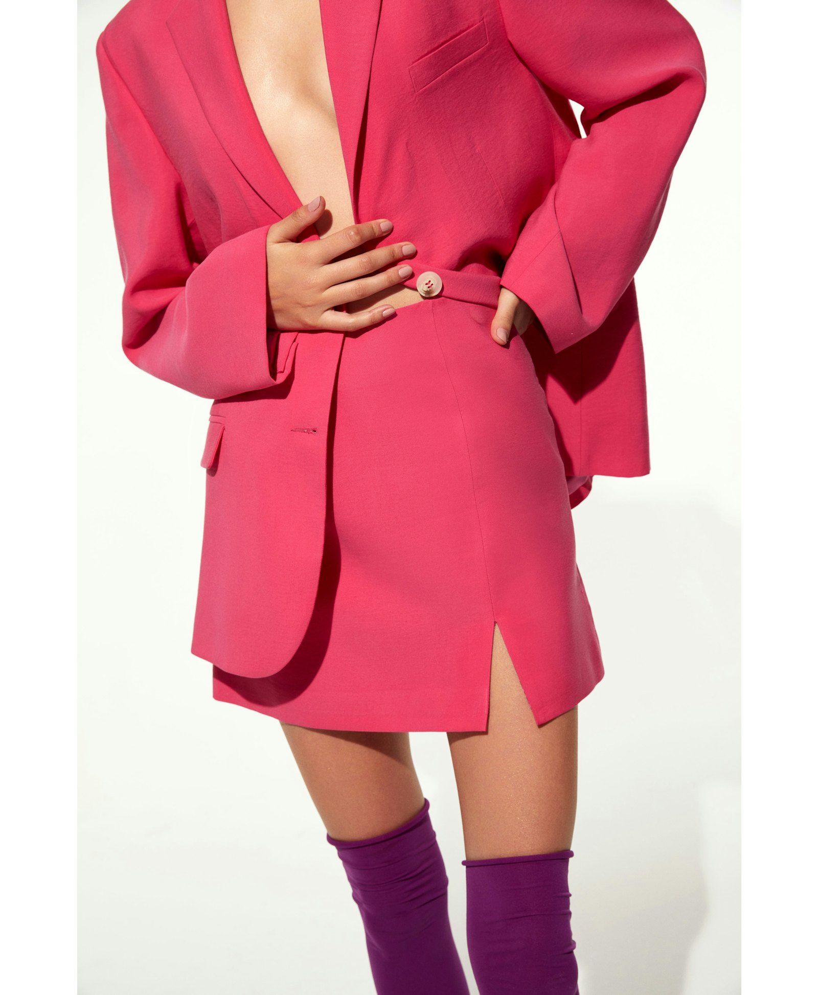Boxy Oversize Blazer in Bubble Gum Pink made by Nazli Ceren