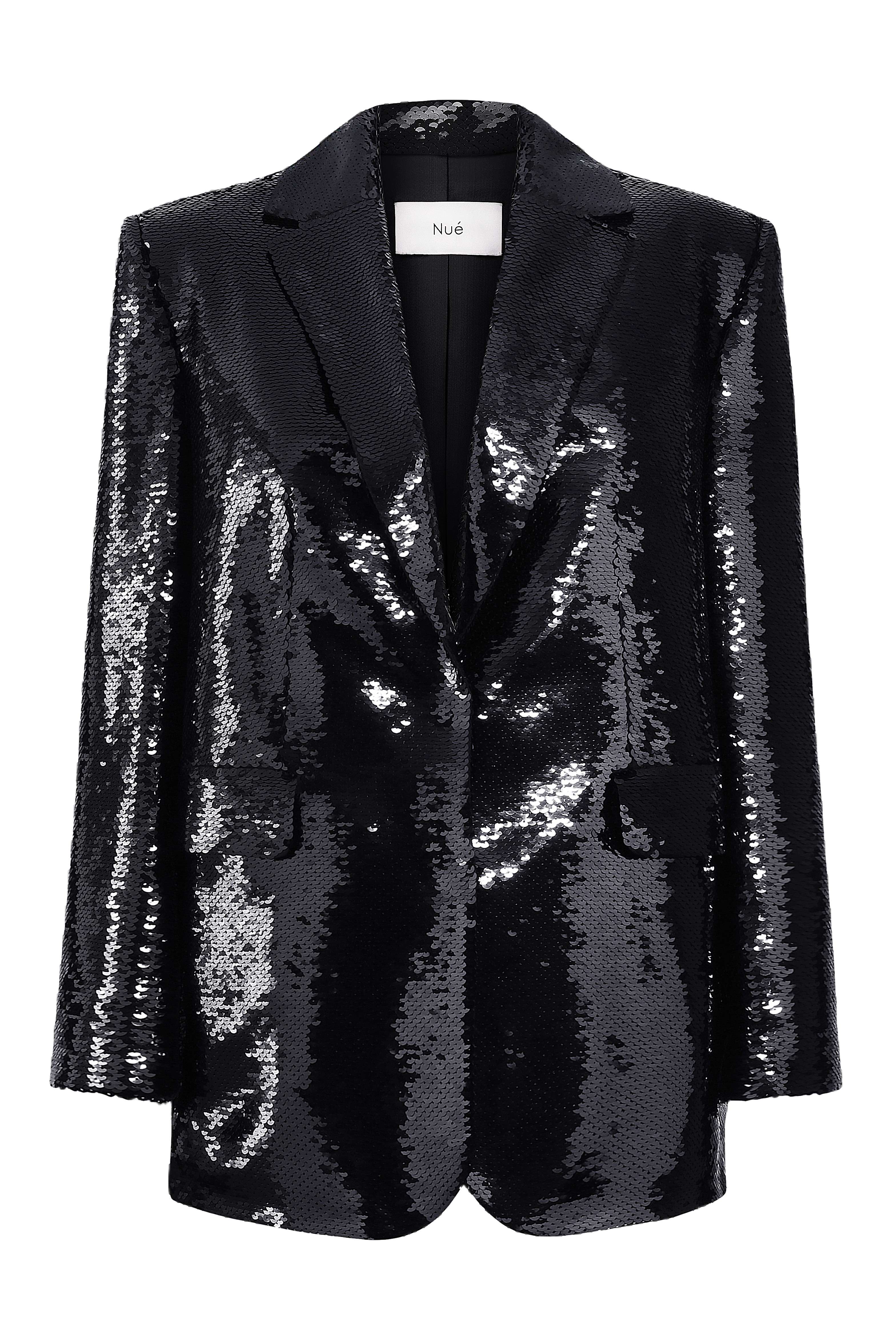 Nué Jade Sequin Blazer In Black