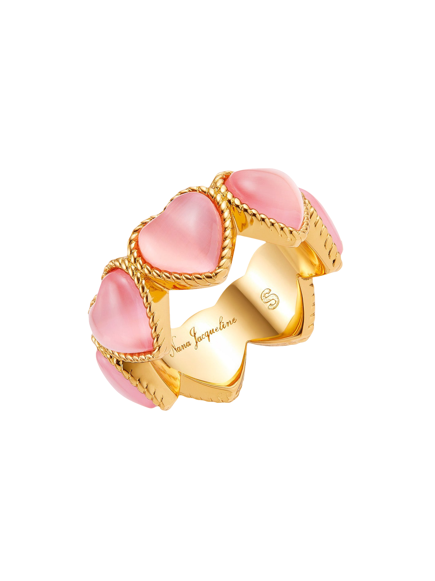 Nana Jacqueline Lisette Heart Ring In Pink