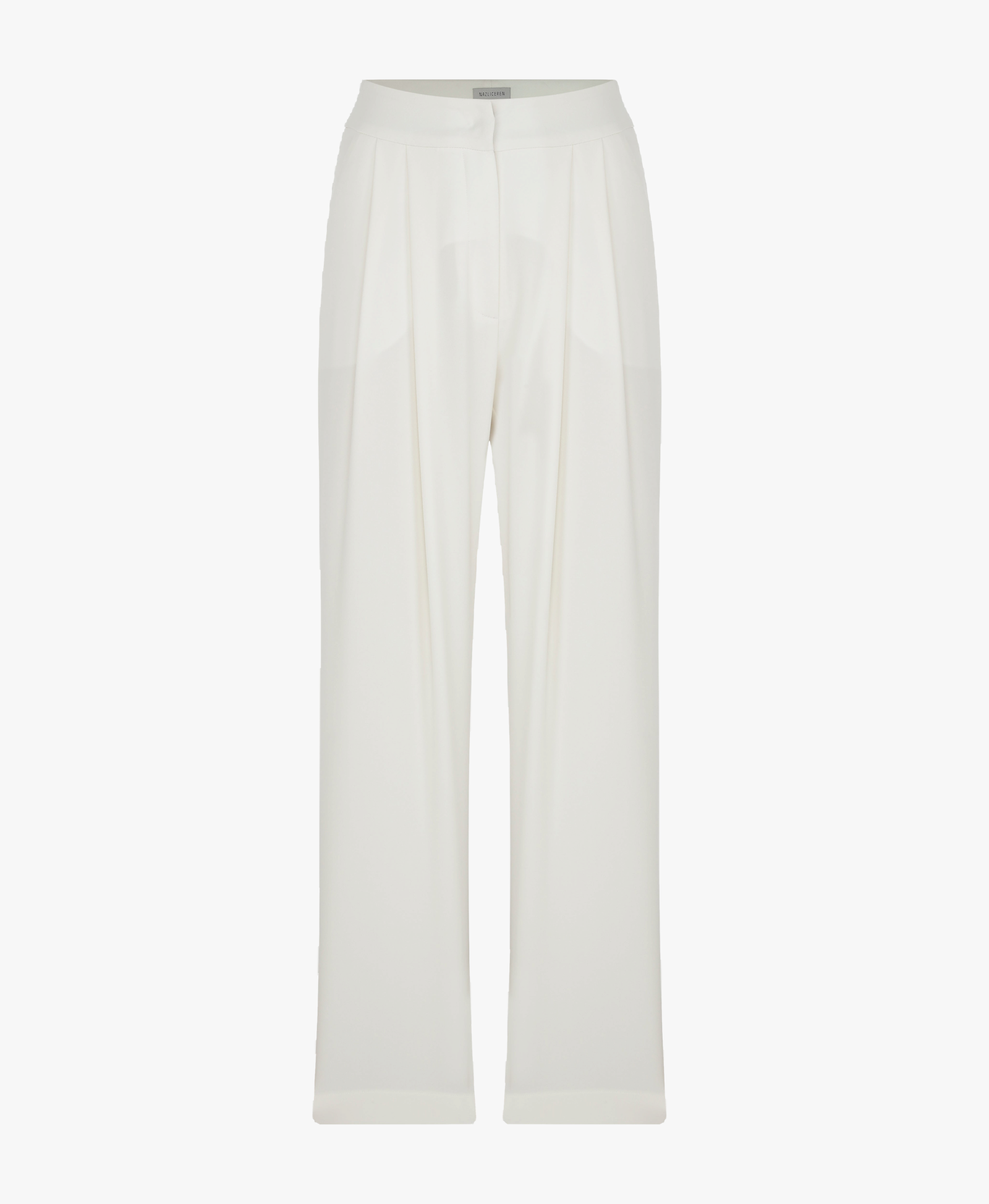 Tina Crepe Trousers in Blanche in White made by Nazli Ceren