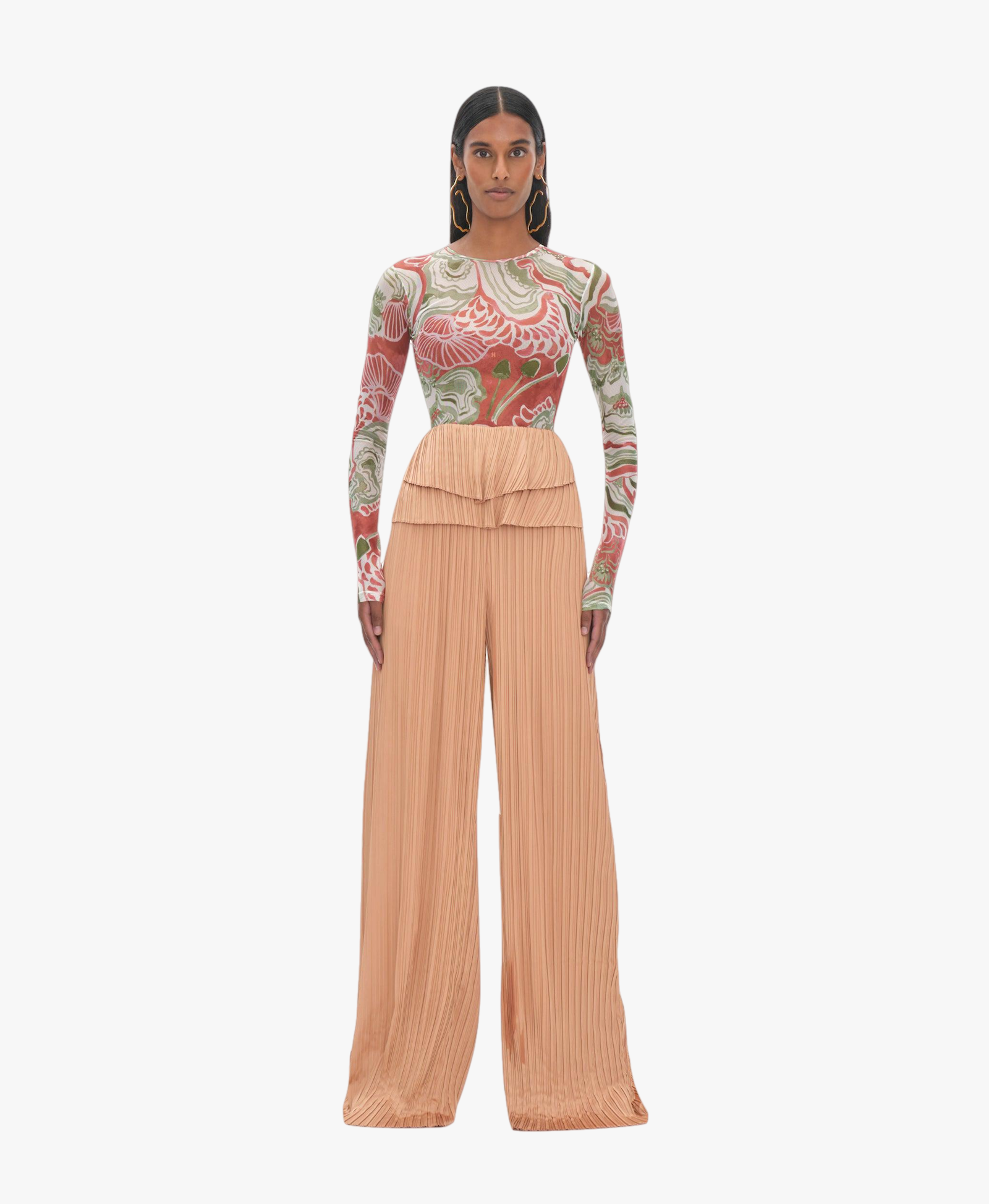 LINEA TOFFEE PLEATED PANTS made by Andrea Iyamah