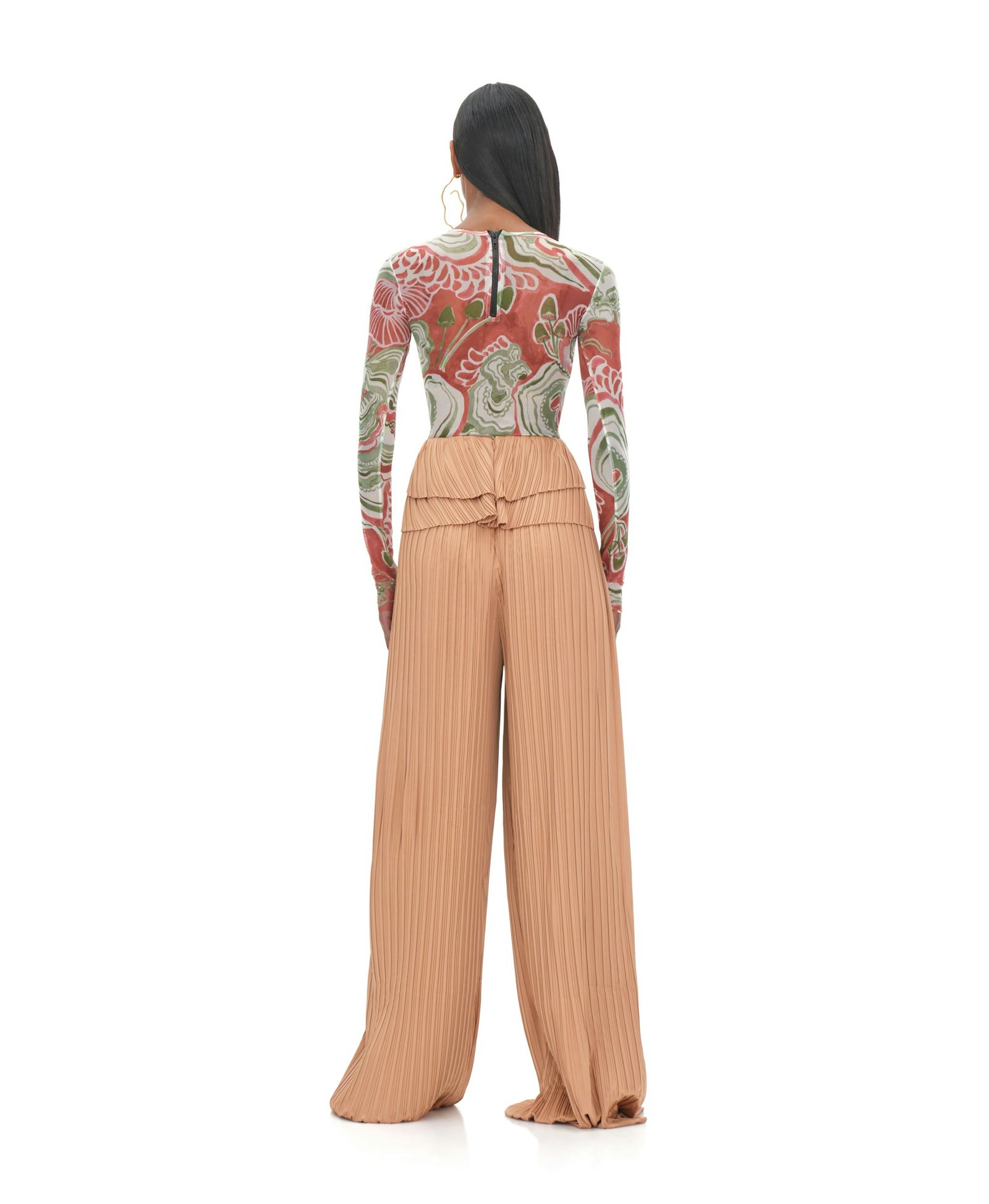 LINEA TOFFEE PLEATED PANTS made by Andrea Iyamah