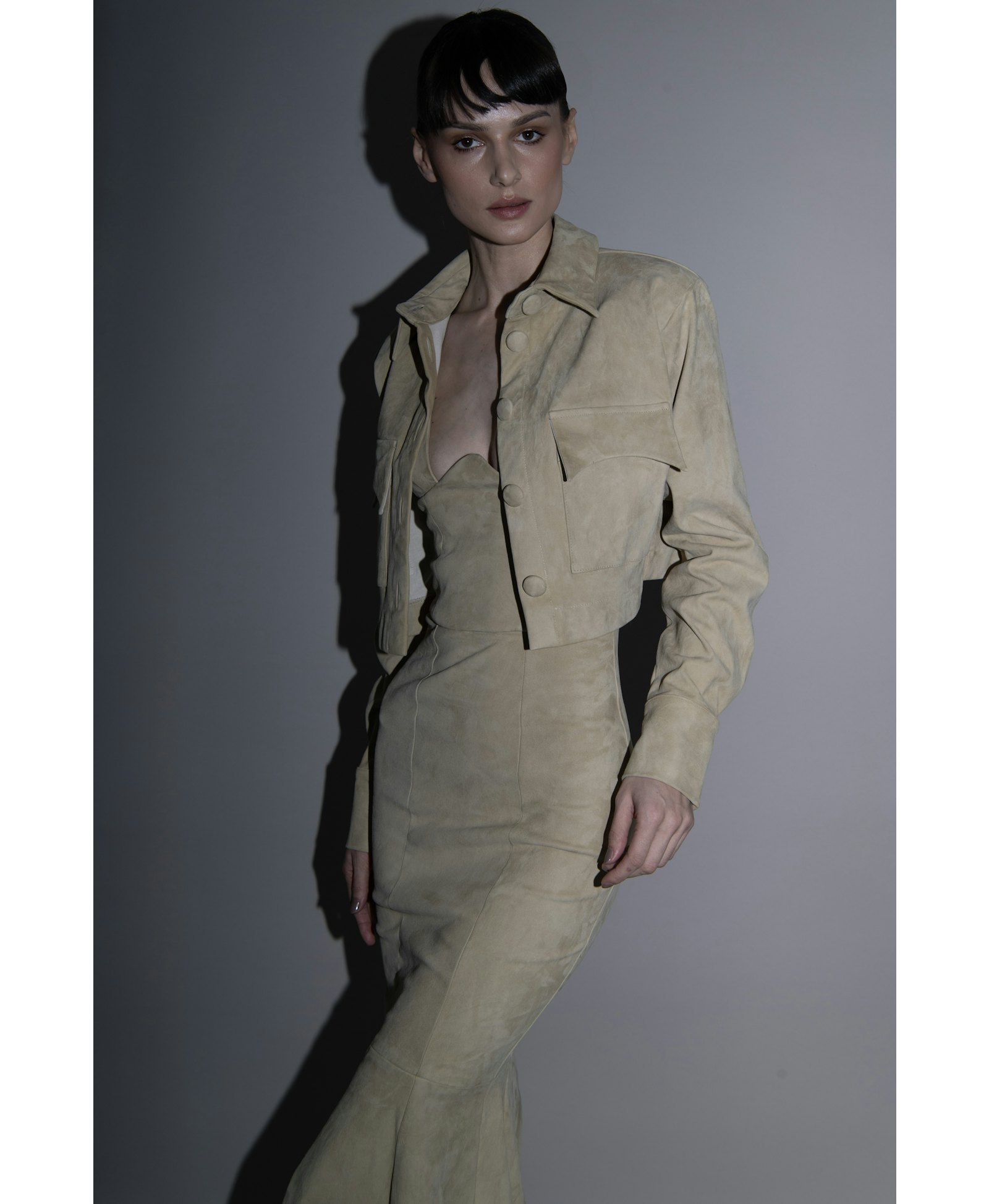 SUEDE OVERSHIRT in Beige made by Vestiaire d'un Oiseau Libre