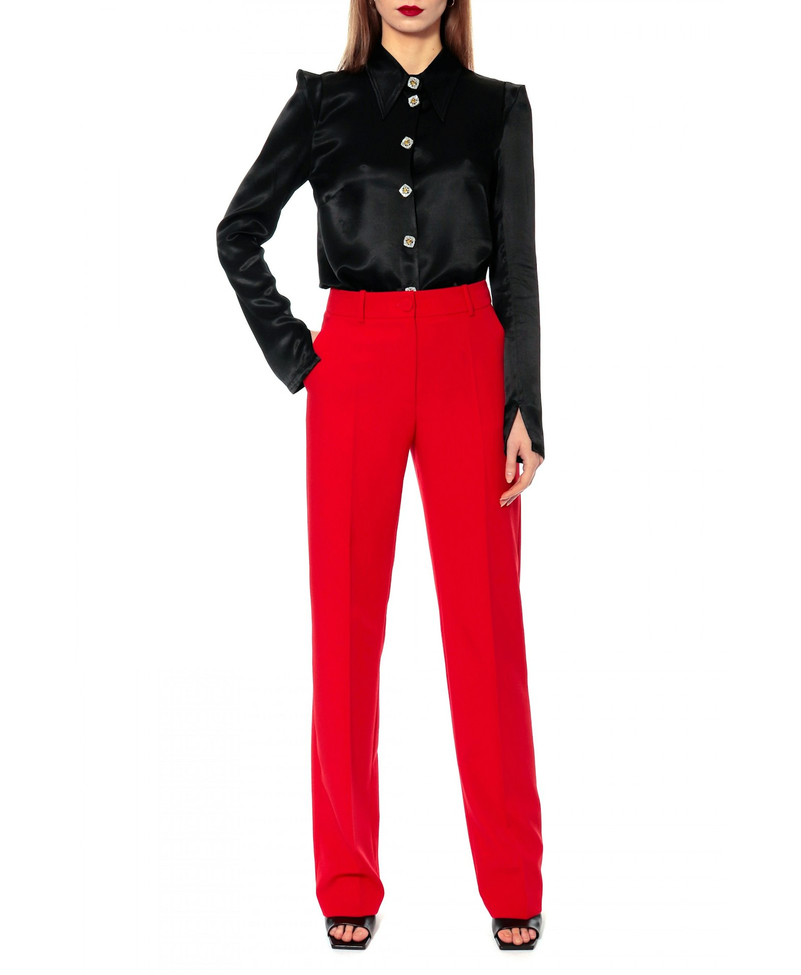 Pants Lesly Fiery Red made by HALEWSKI