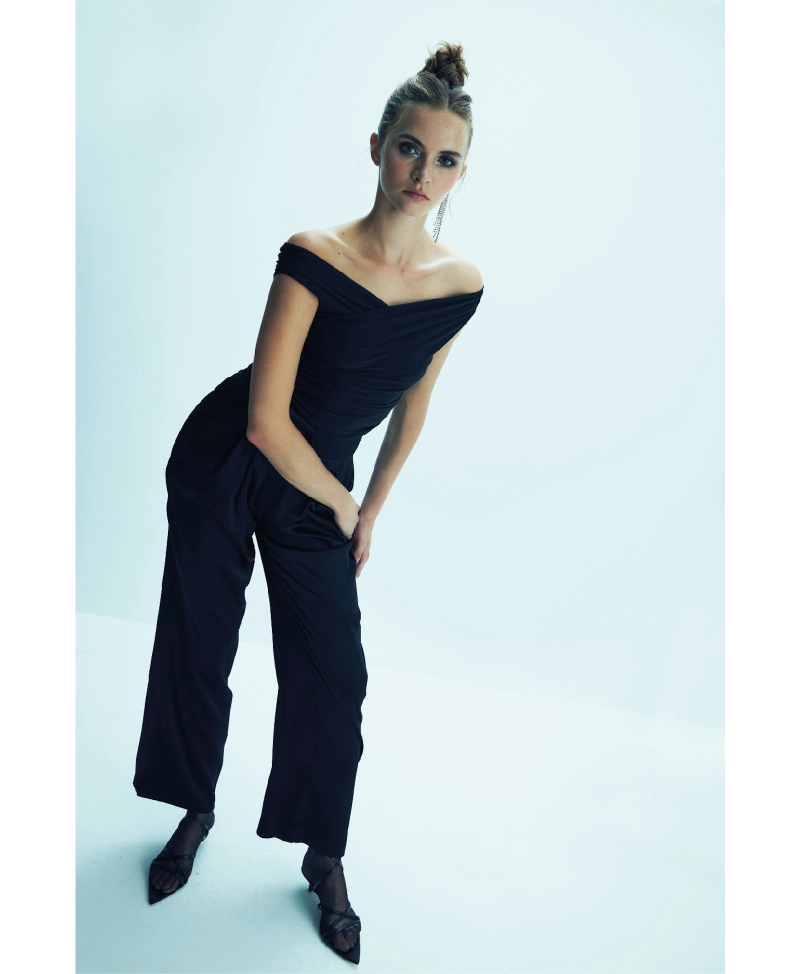 Tina Satin Trousers in Black made by Nazli Ceren