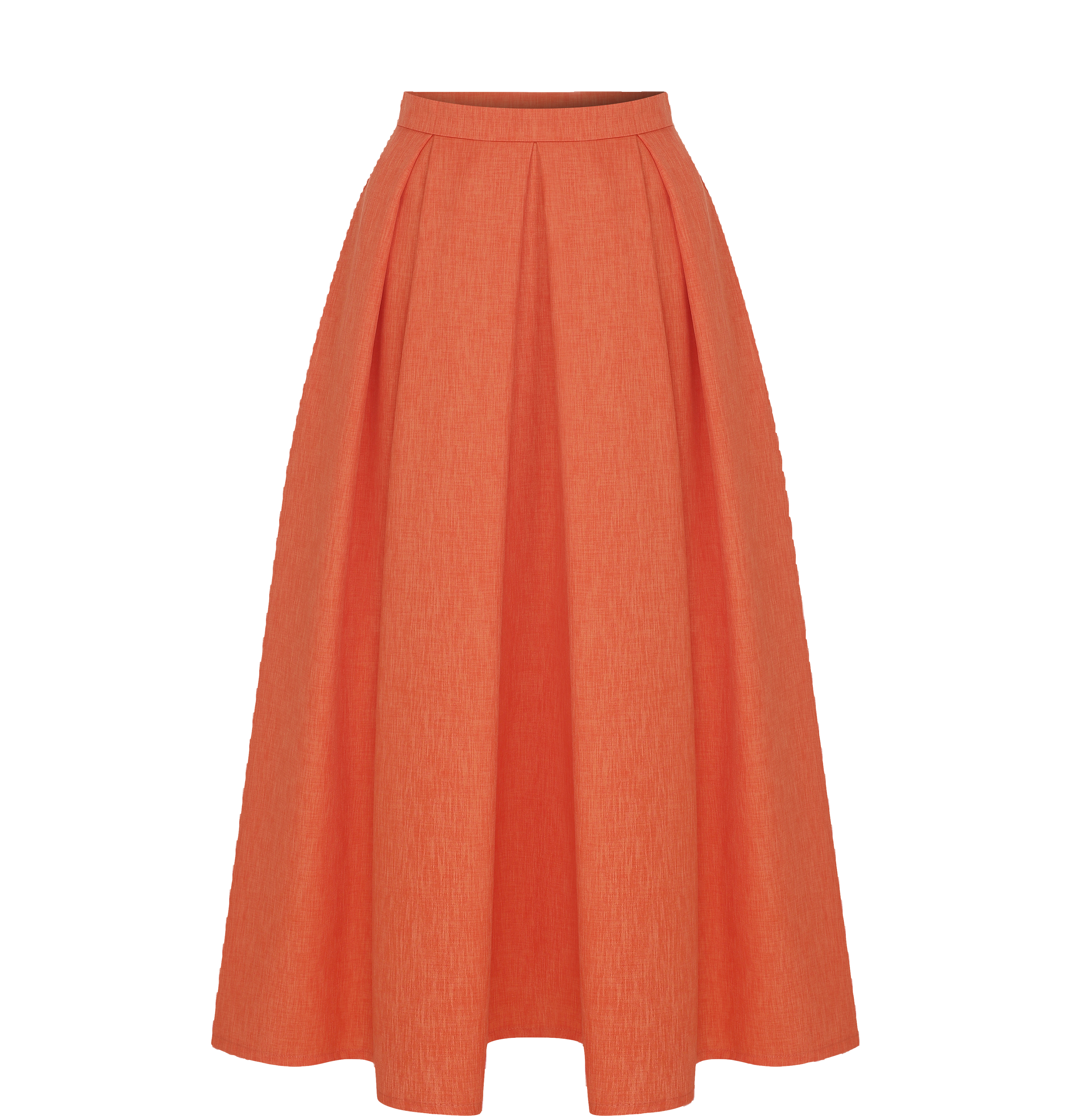 Nazli Ceren June Midi Skirt In Spicy Orange