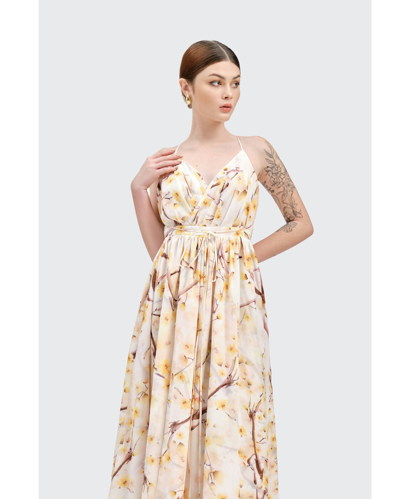 Ochna Blossom Maxi Dress made by JUSTIN TONG