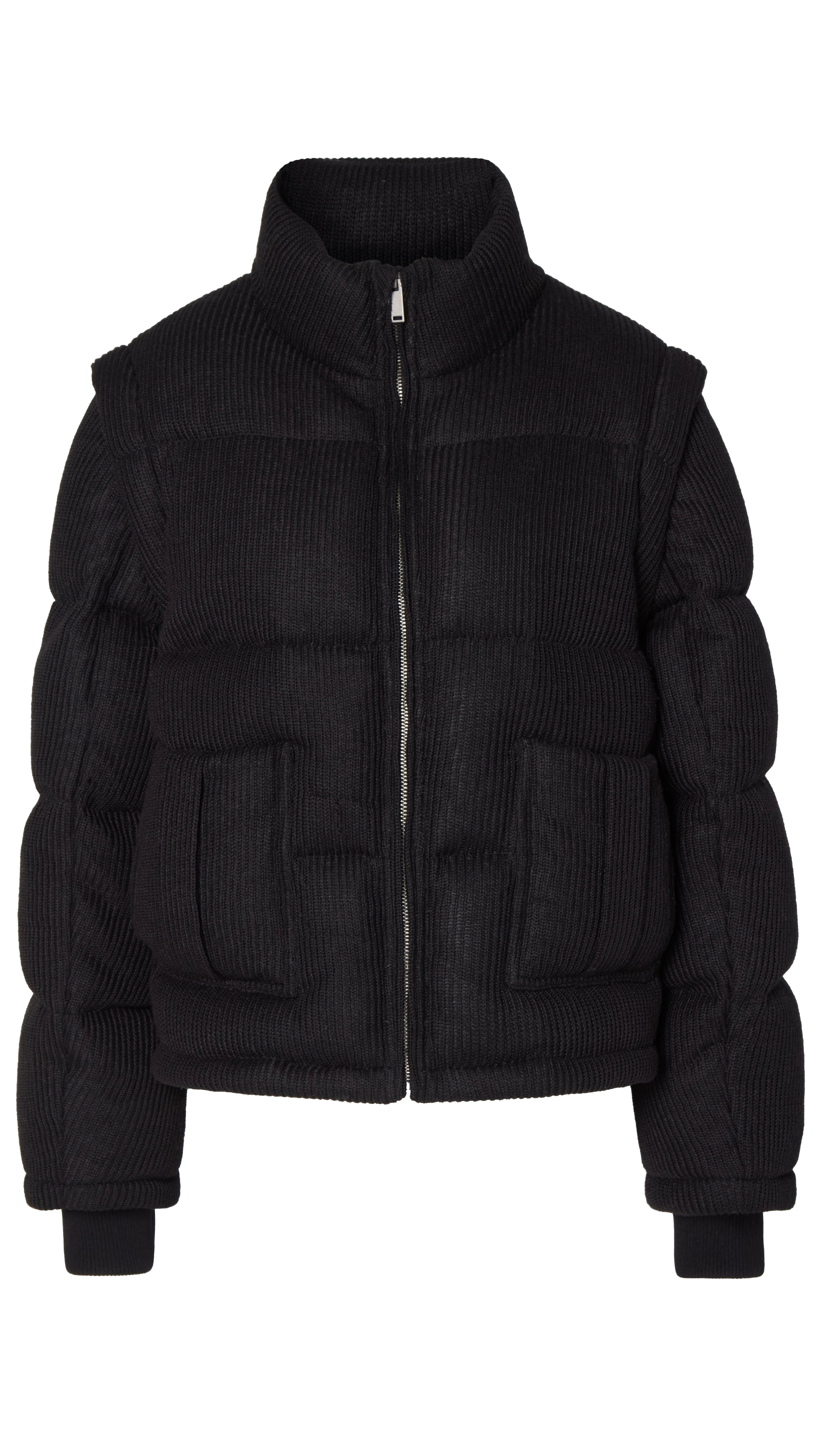 CLOEYS KNITTED PUFFER JACKET VEST BLACK 