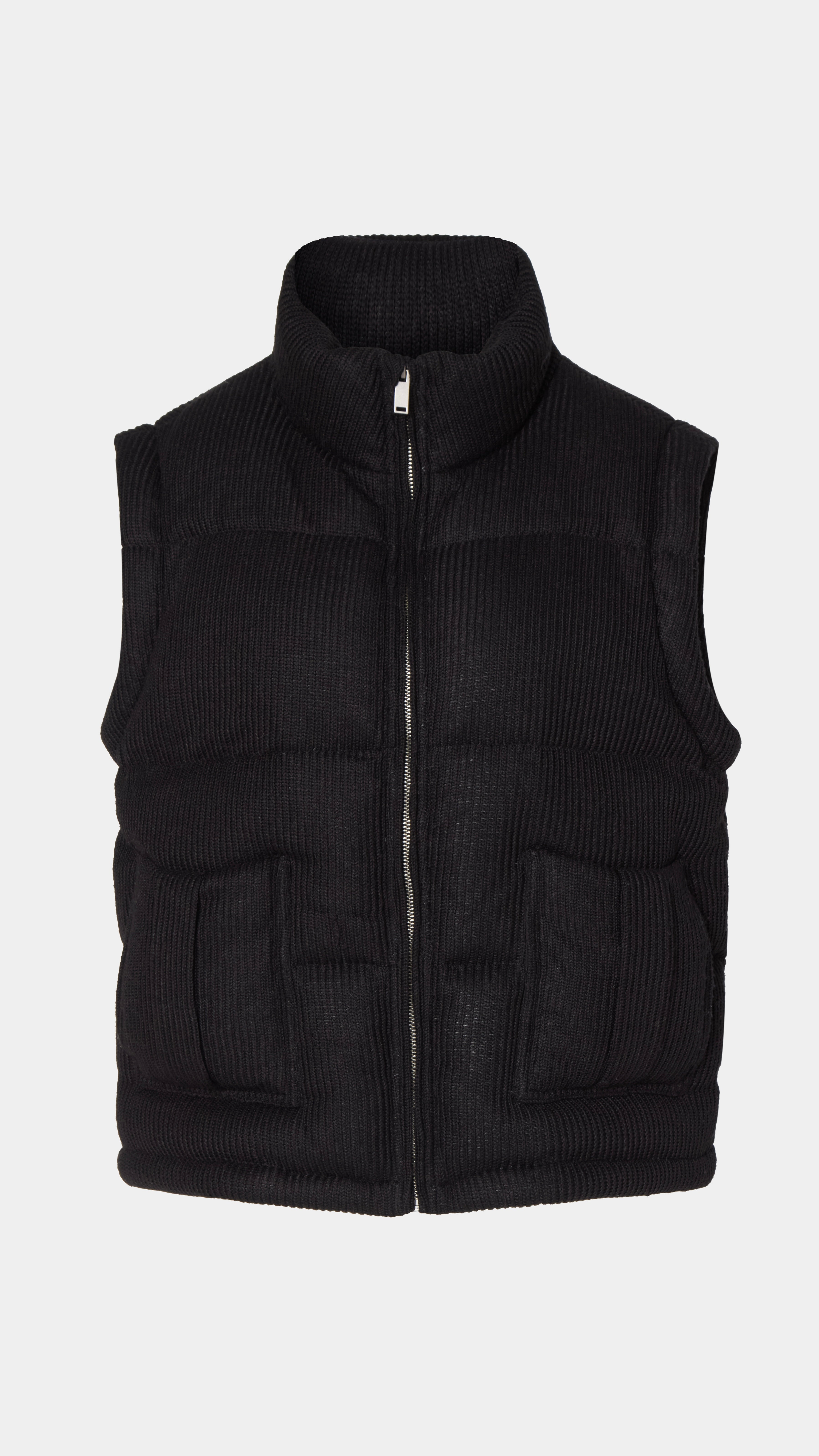 CLOEYS KNITTED PUFFER JACKET VEST BLACK 