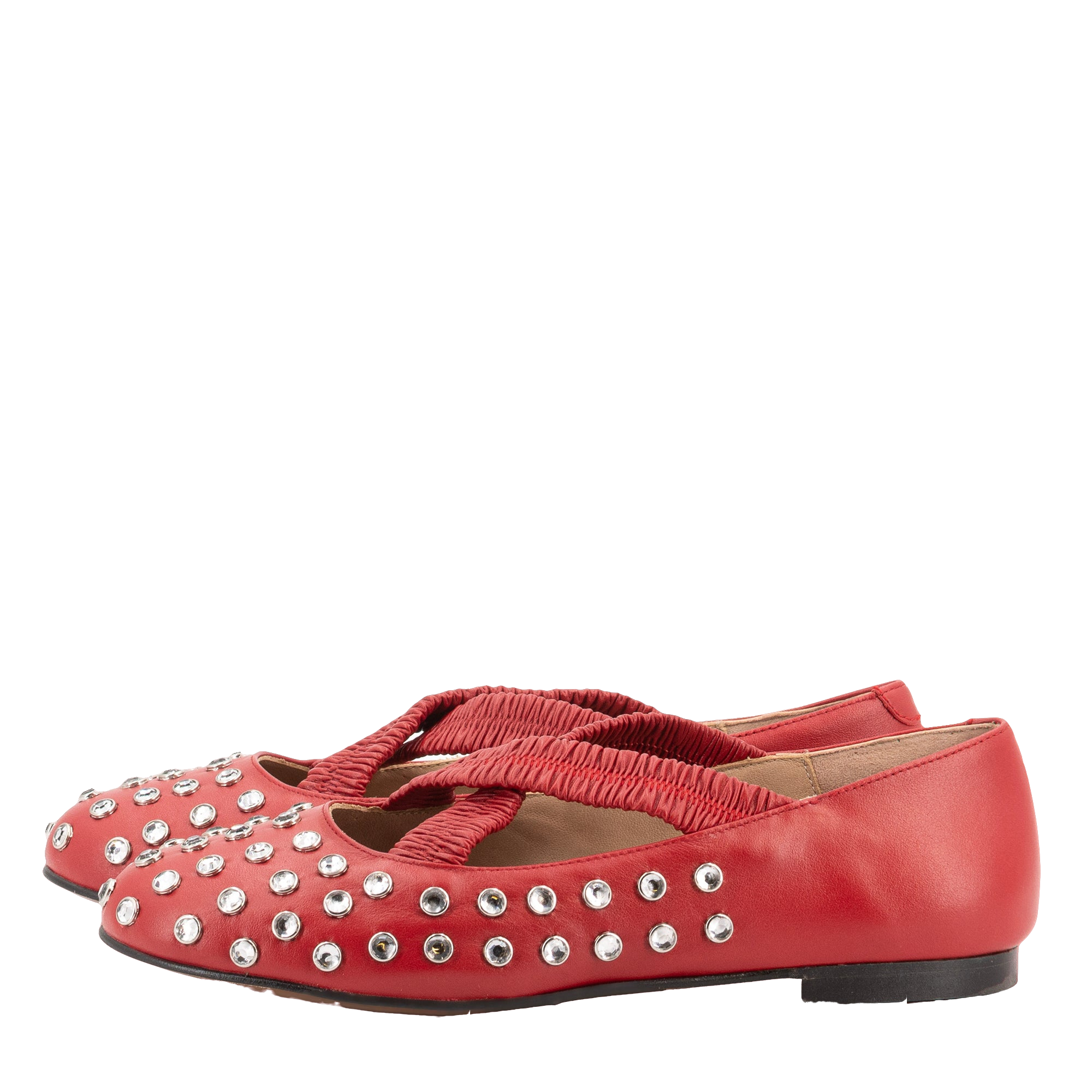 TORAL SILVIE  CRYSTALS RED BALLERINAS 