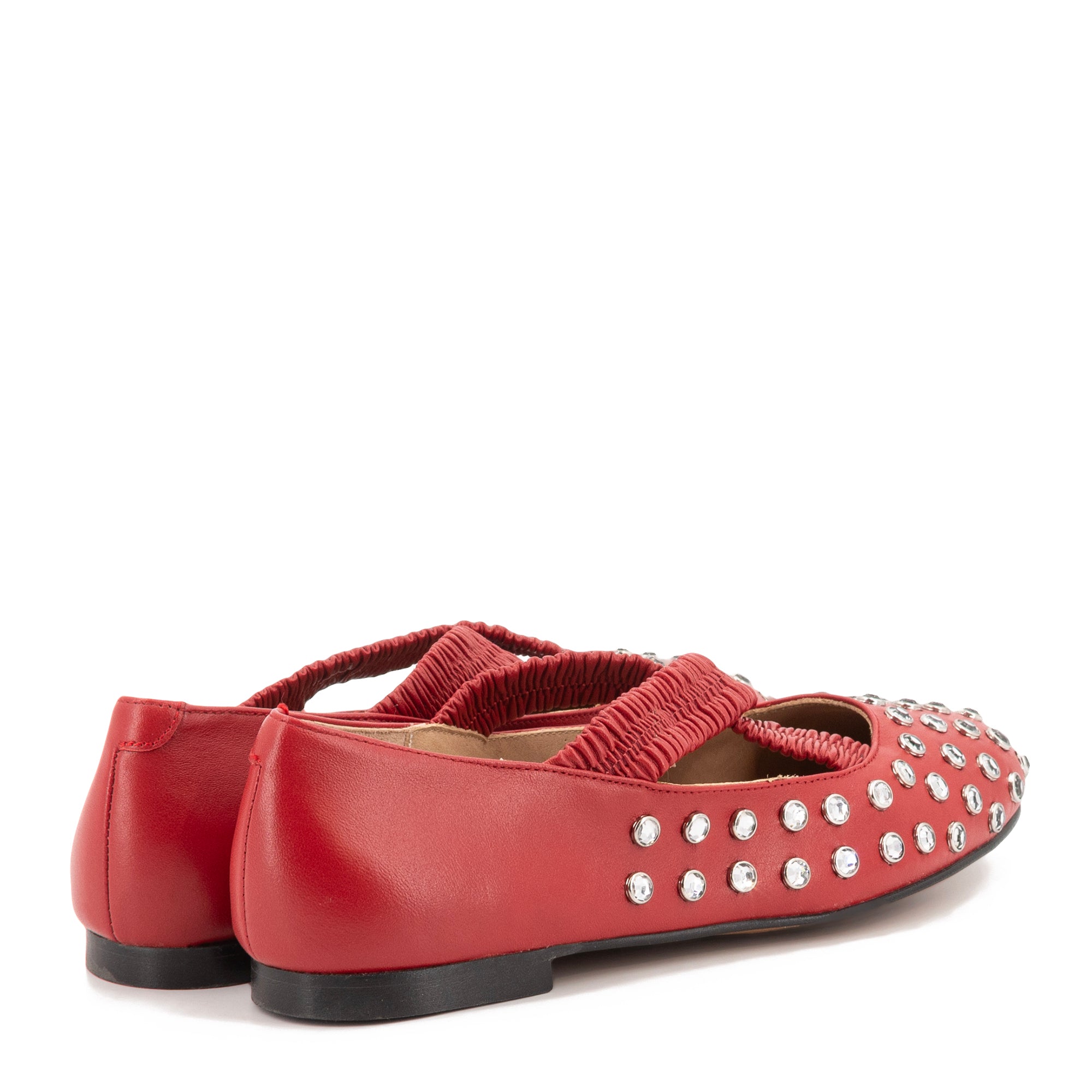 TORAL SILVIE  CRYSTALS RED BALLERINAS 