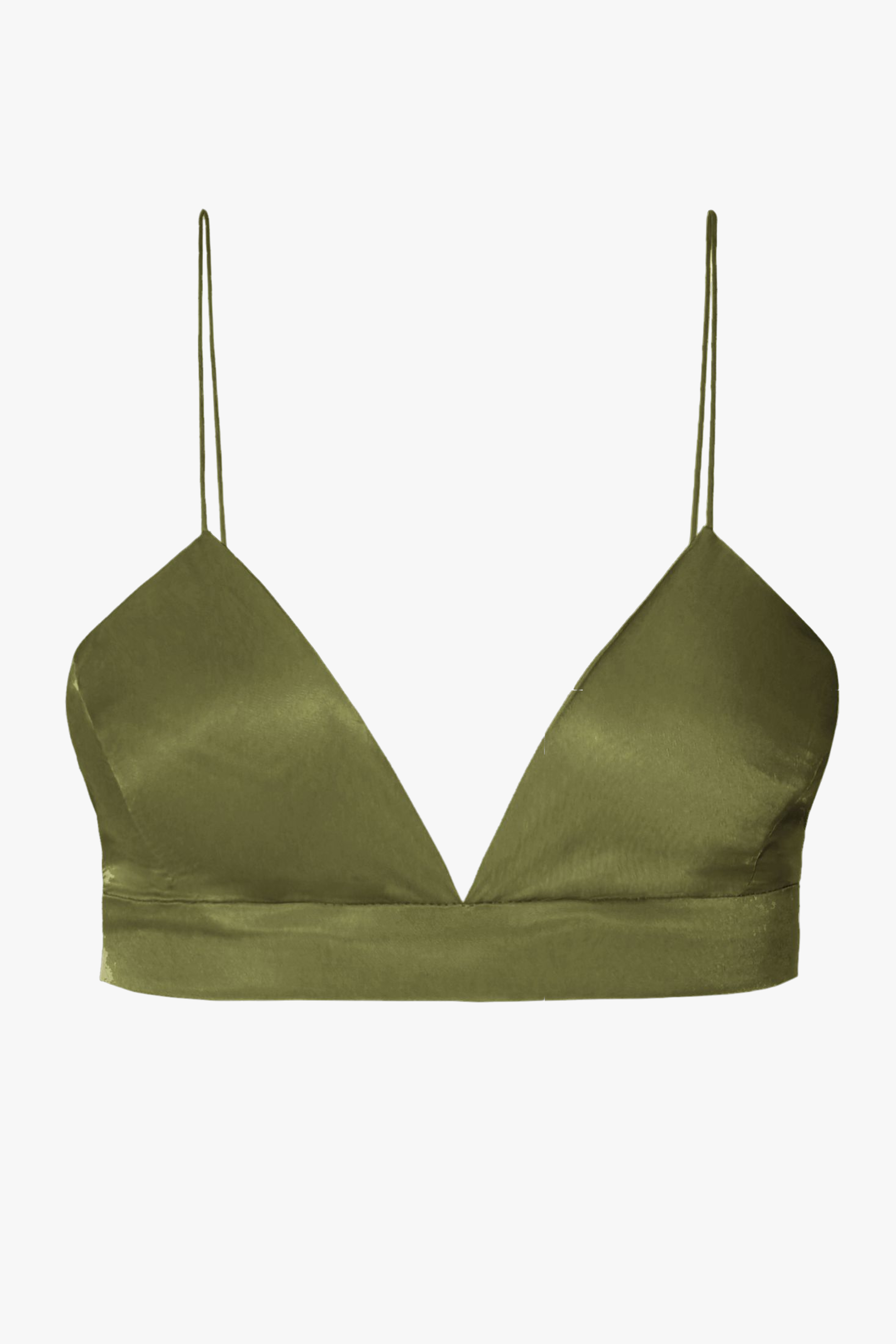 Shop Bralette top Asha Satin Olive Branch from AGGI at Seezona