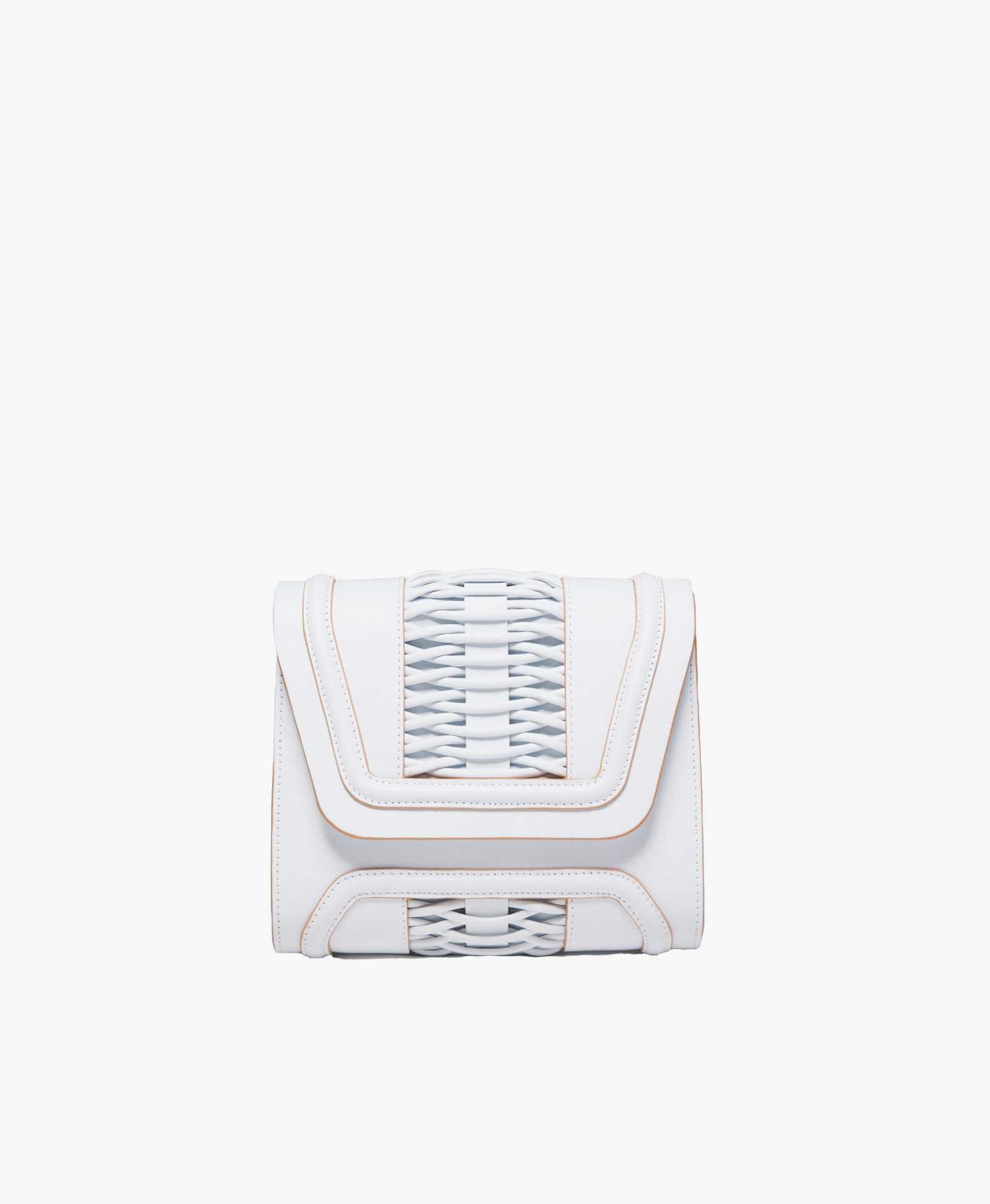 Mini Giovanna white braided clutch made by Yliana Yepez