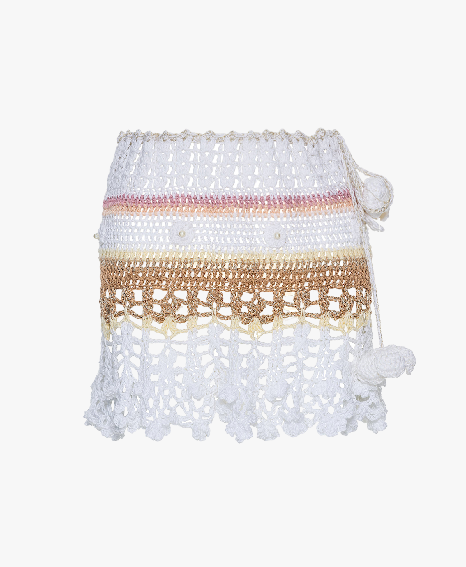 Vanilla Multicolor Handmade Crochet Skirt made by ANDREEVA