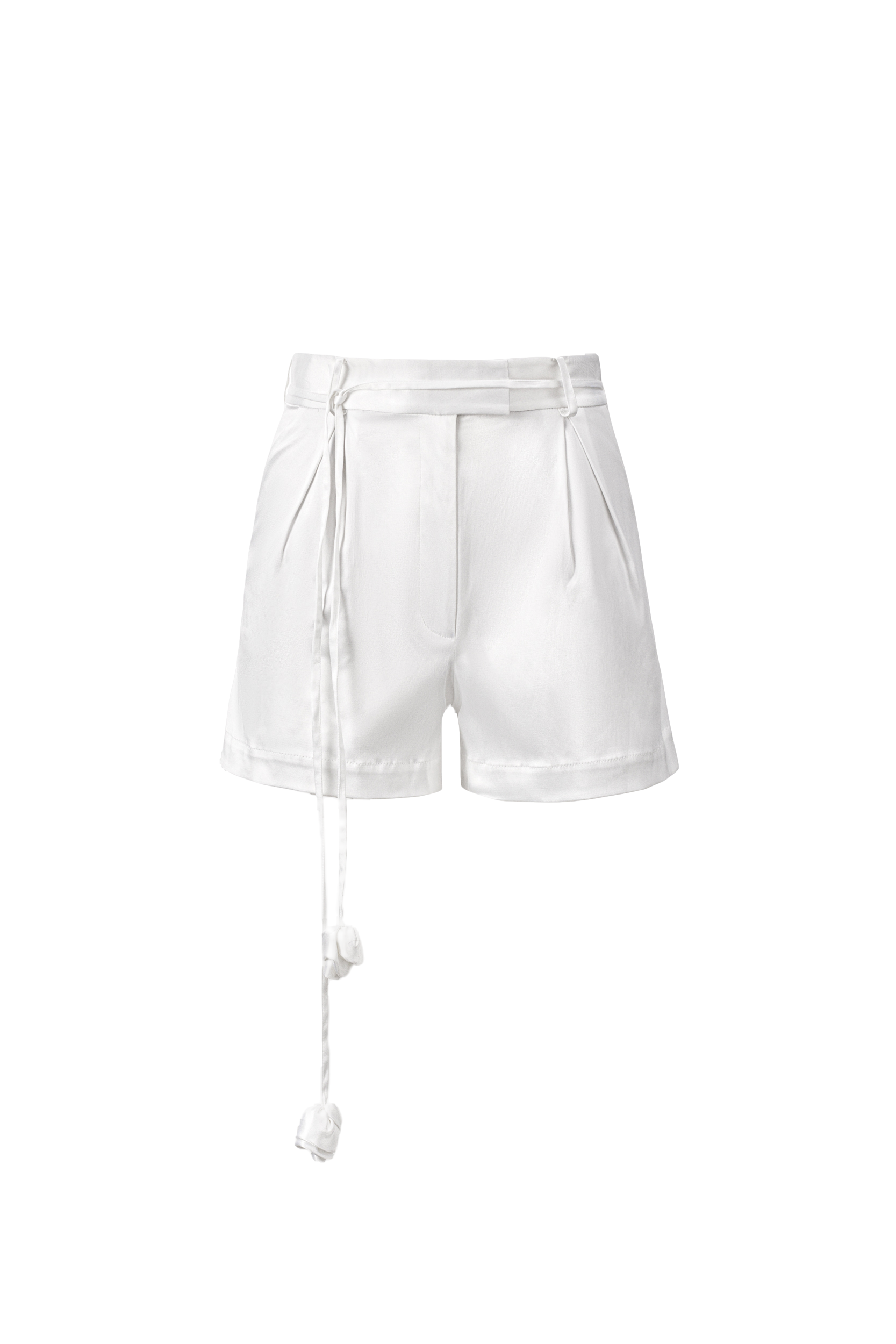 Lita Couture White Linen Shorts