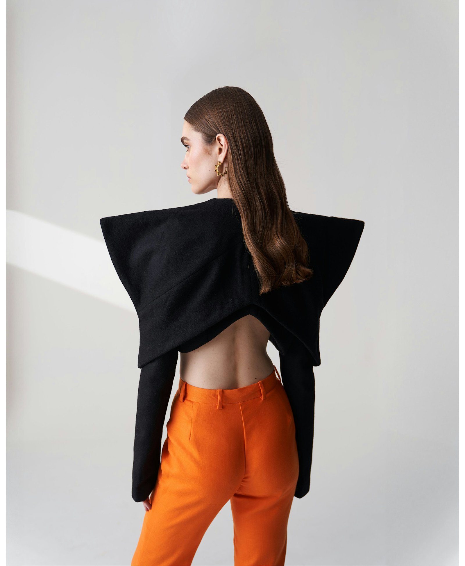 Wool Blend Cropped Jacket made by Szabo Sihag